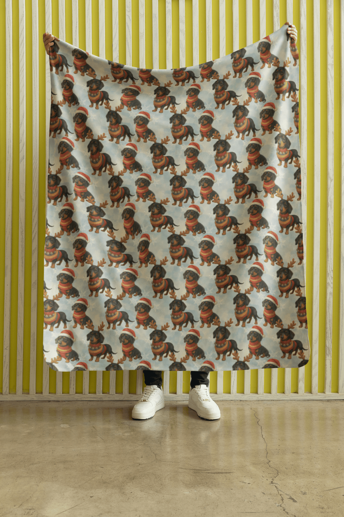 Jolly Long Dog Sherpa Blanket