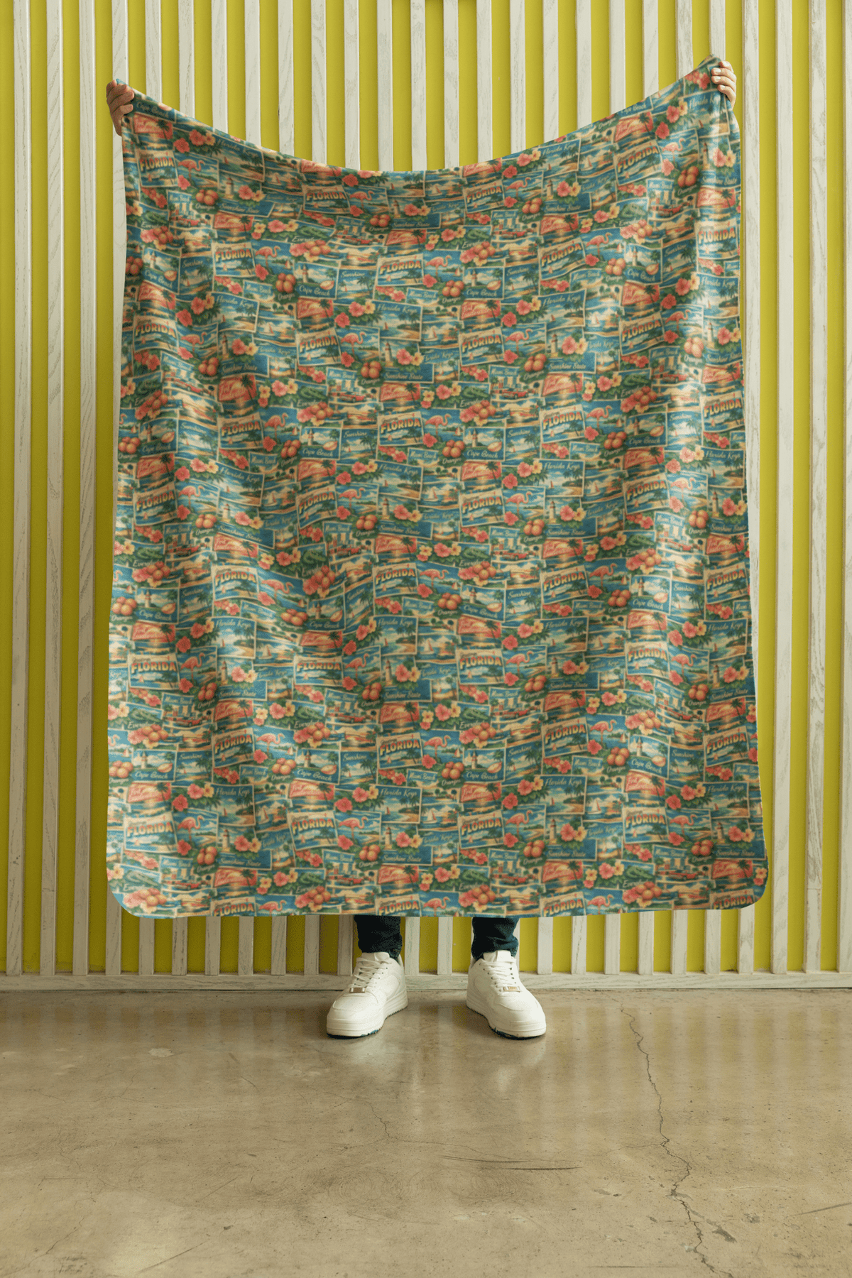 Florida Postcard Memories Sherpa Blanket