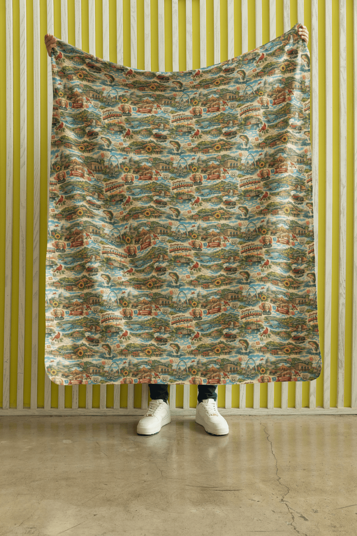Missouri Postcard Memories Sherpa Blanket