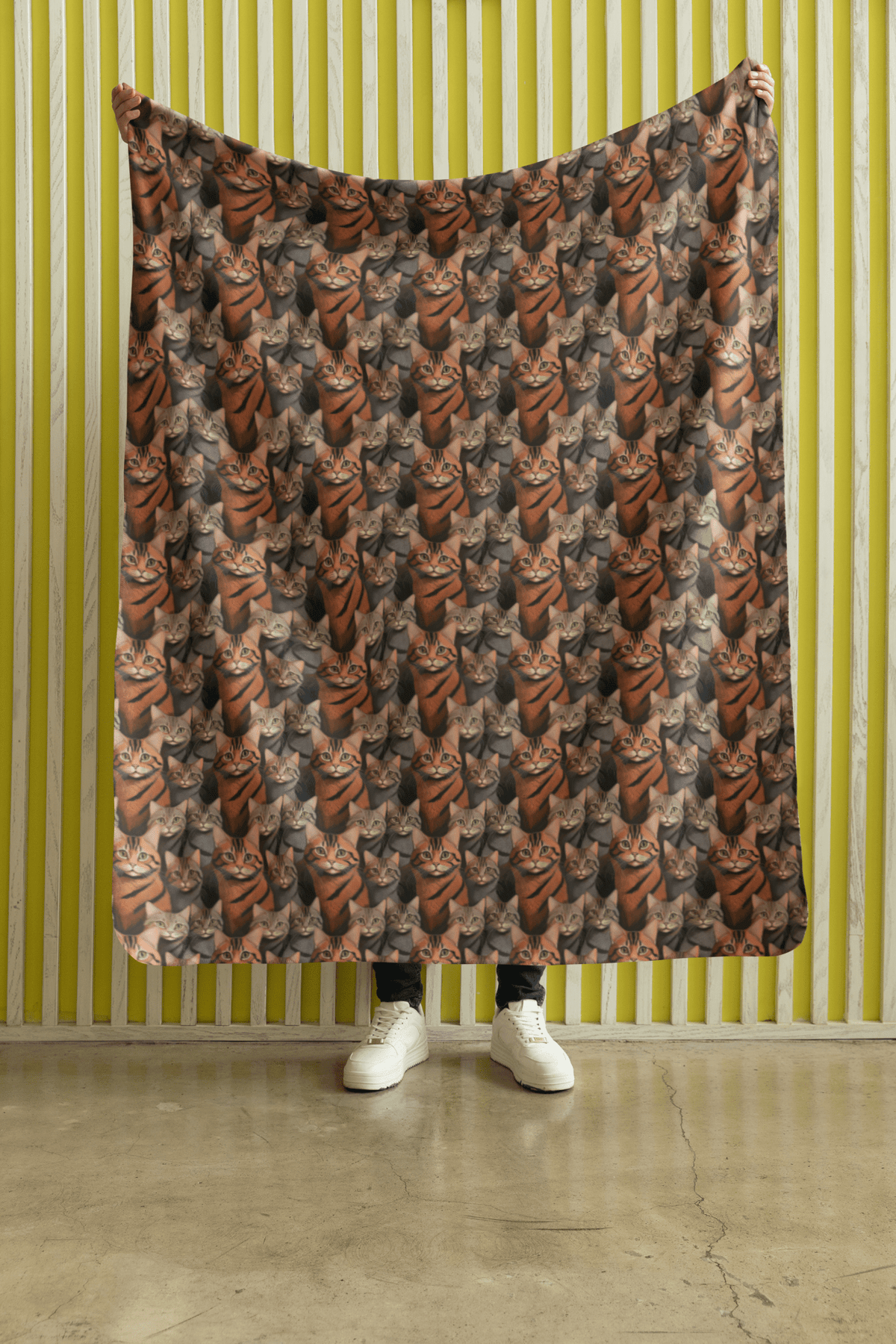 The Tabby Cat Parade Sherpa Blanket