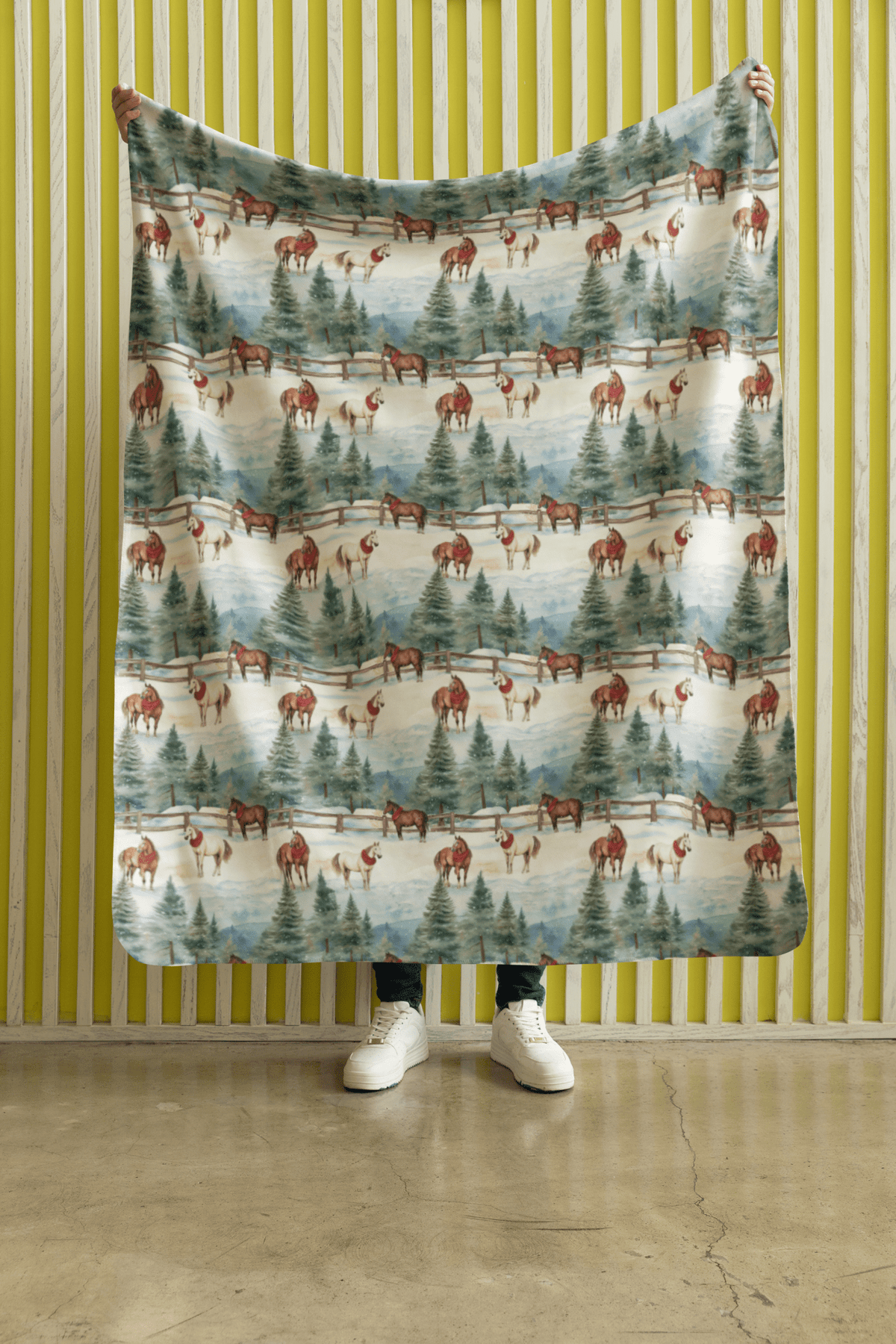 Evergreen Equestrian Sherpa Blanket