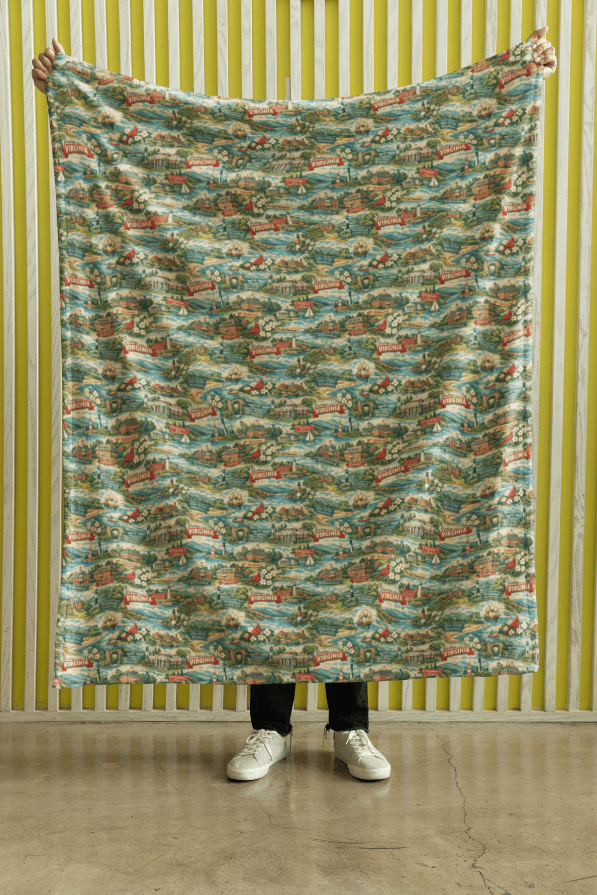 Virginia Postcard Memories Sherpa Blanket
