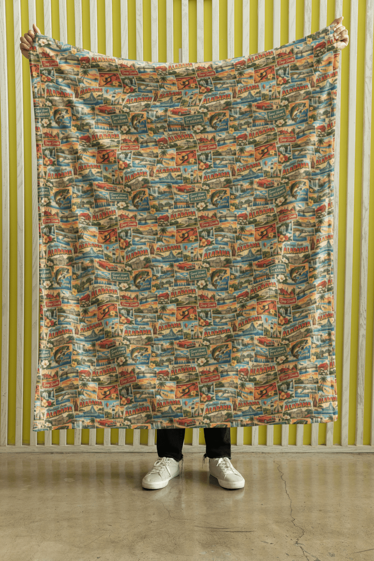 Alabama Postcard Memories Sherpa Blanket