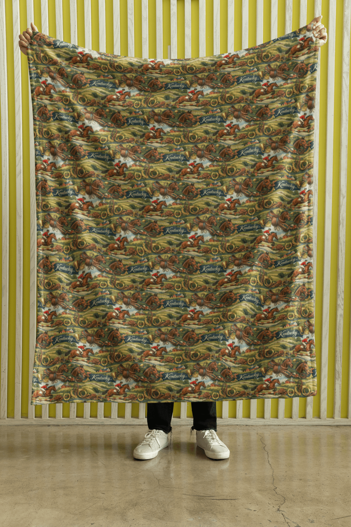 Kentucky Bluegrass Elegance Sherpa Blanket