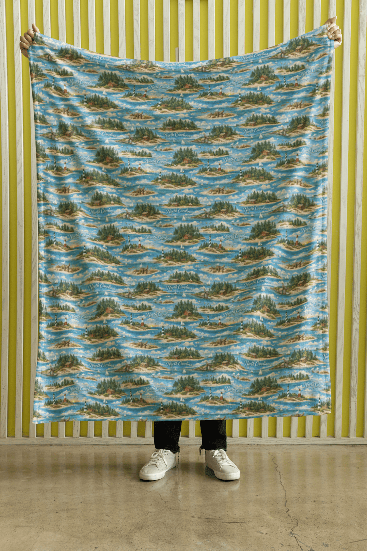 North Carolina Coastal & Pine Sherpa Blanket