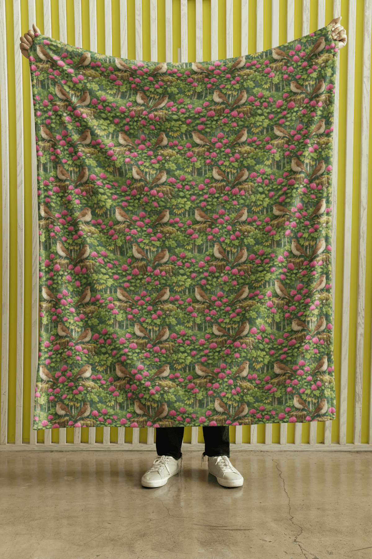 Vermont Flora & Fauna Sherpa Blanket