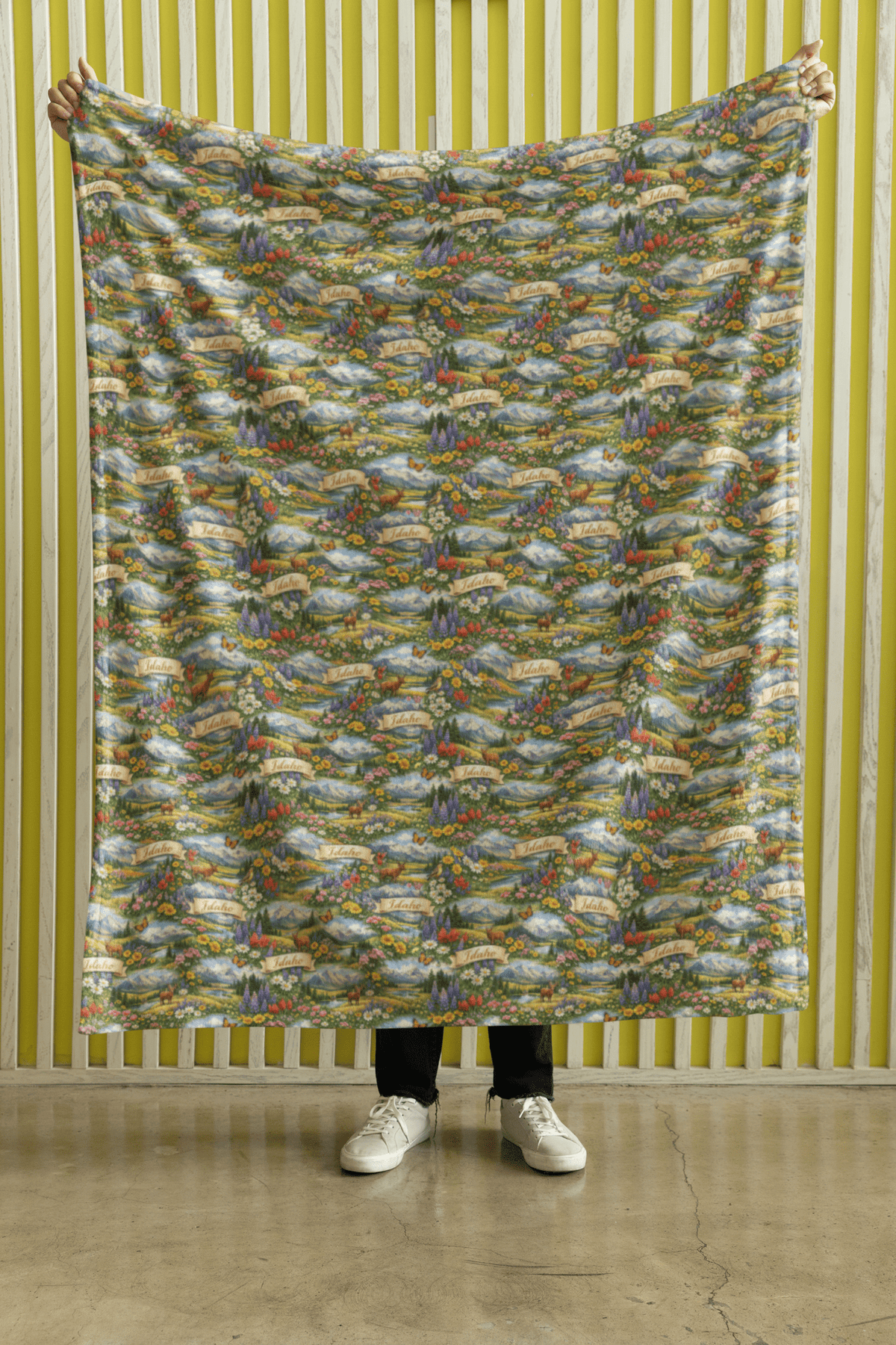 Idaho Mountain Meadow Sherpa Blanket