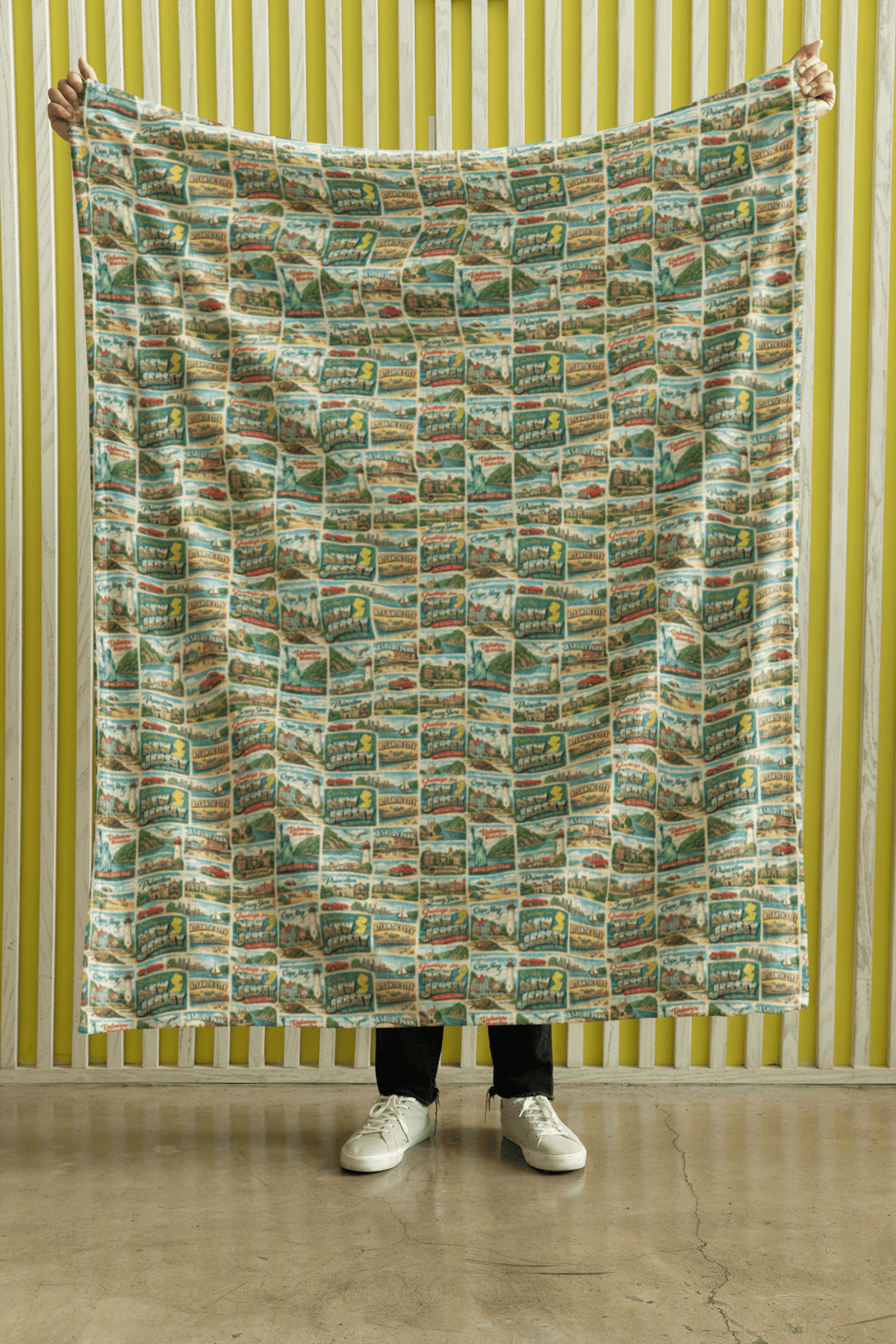 New Jersey Postcard Memories Sherpa Blanket