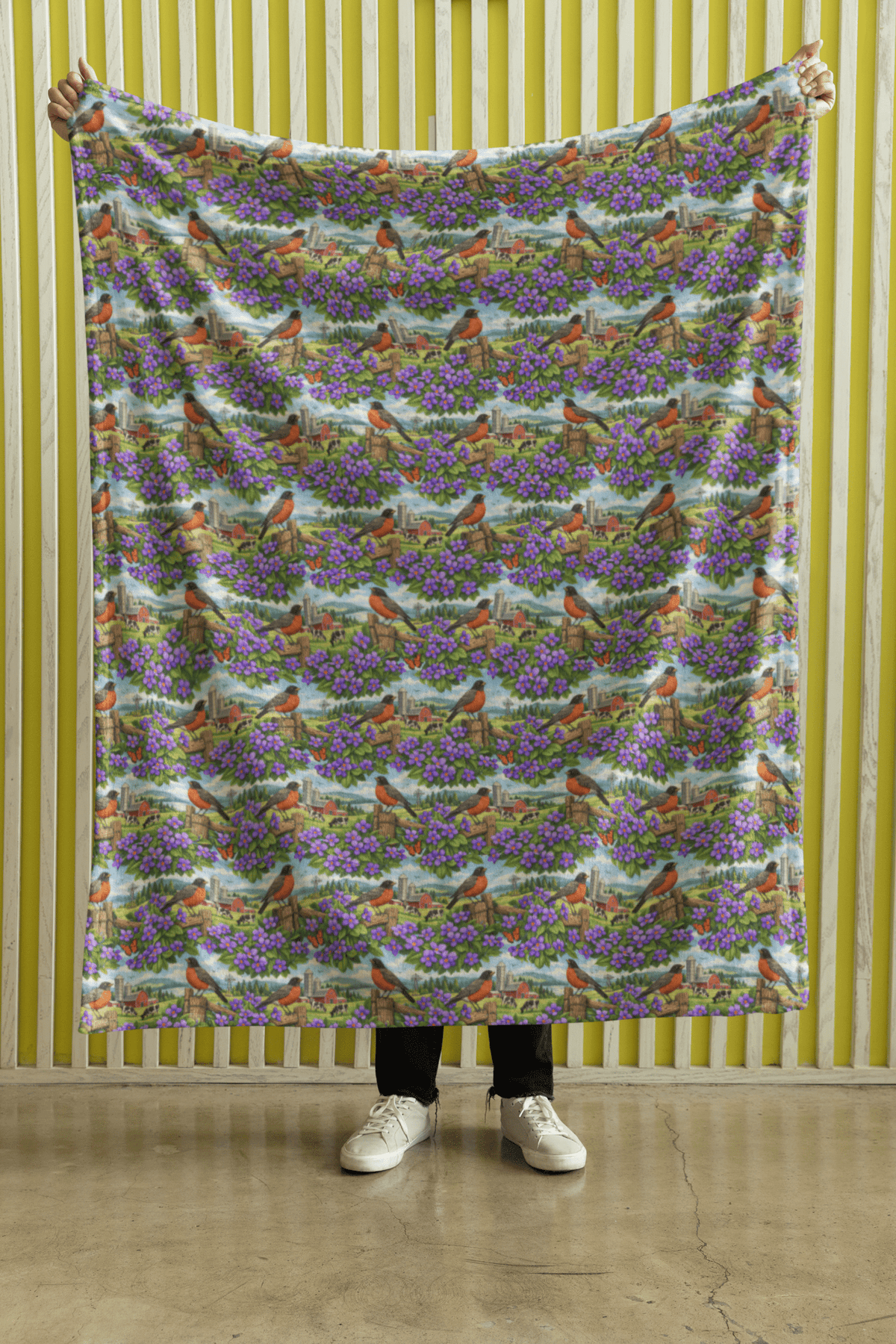 Wisconsin Flora & Fauna Sherpa Blanket