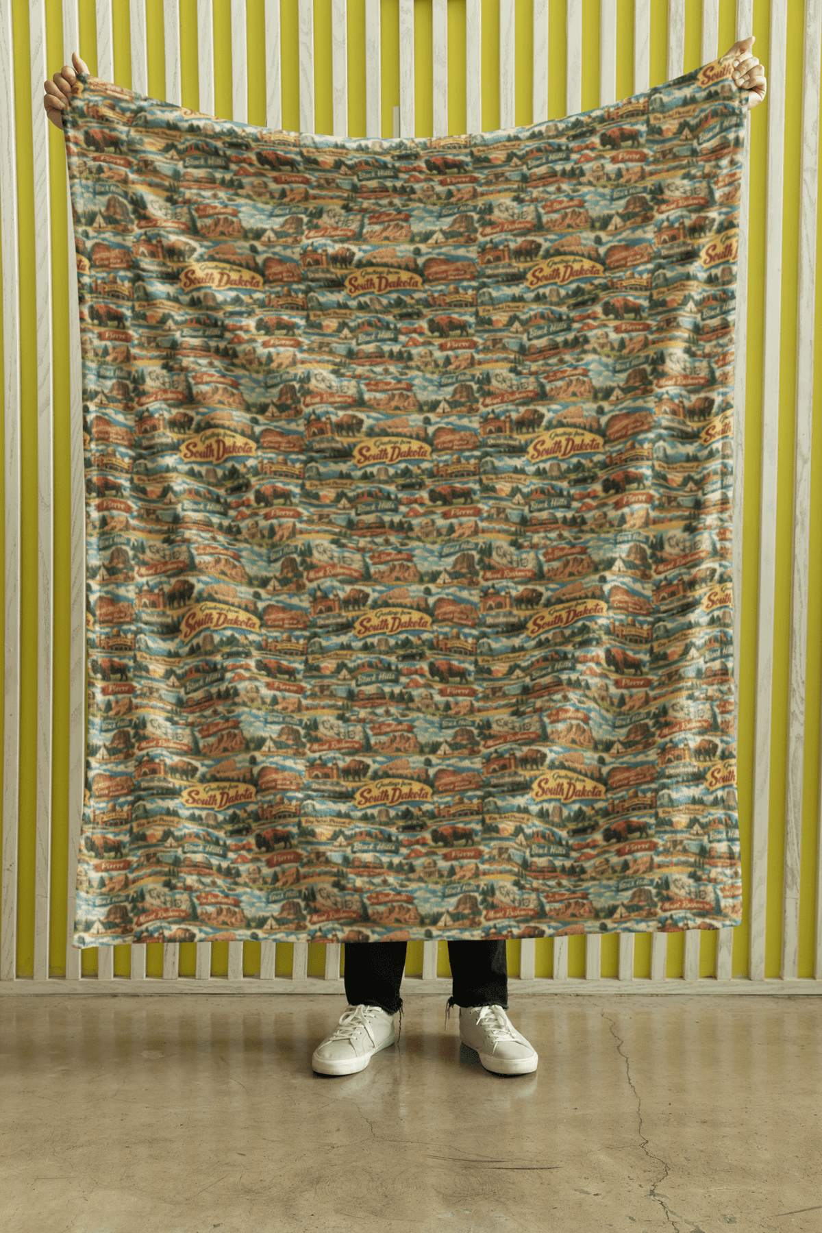 South Dakota Postcard Memories Sherpa Blanket