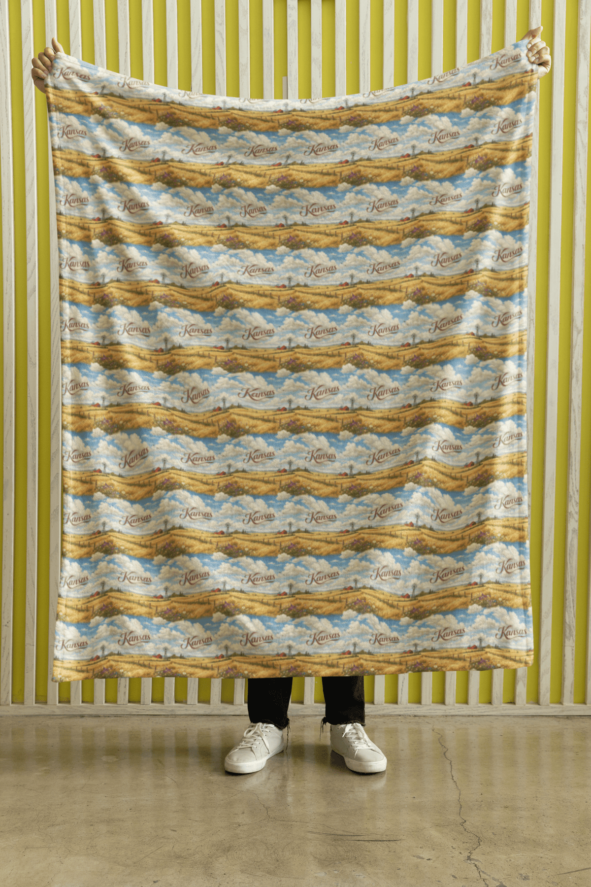 Kansas Endless Plains Sherpa Blanket