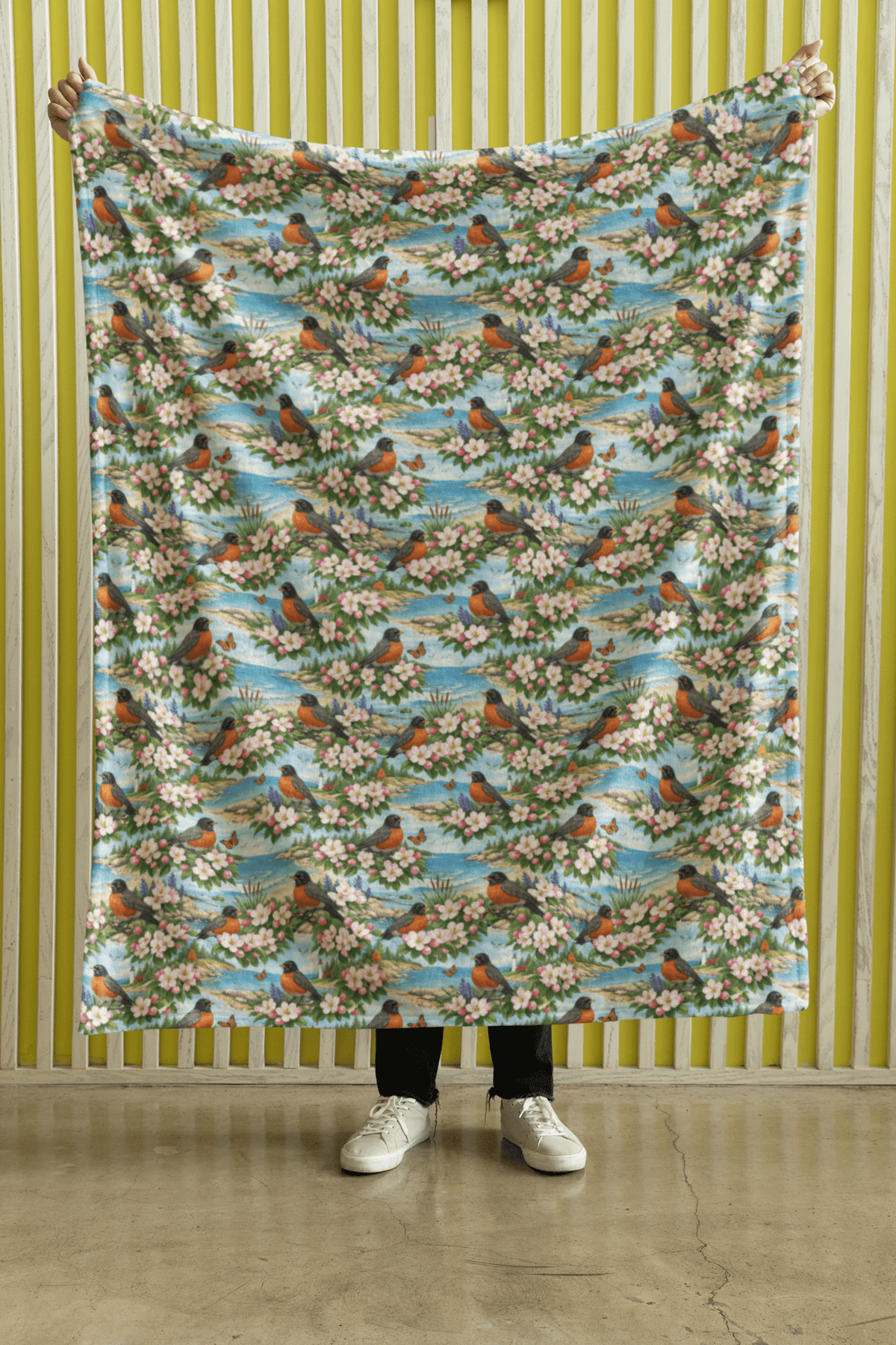 Michigan Flora & Fauna Sherpa Blanket