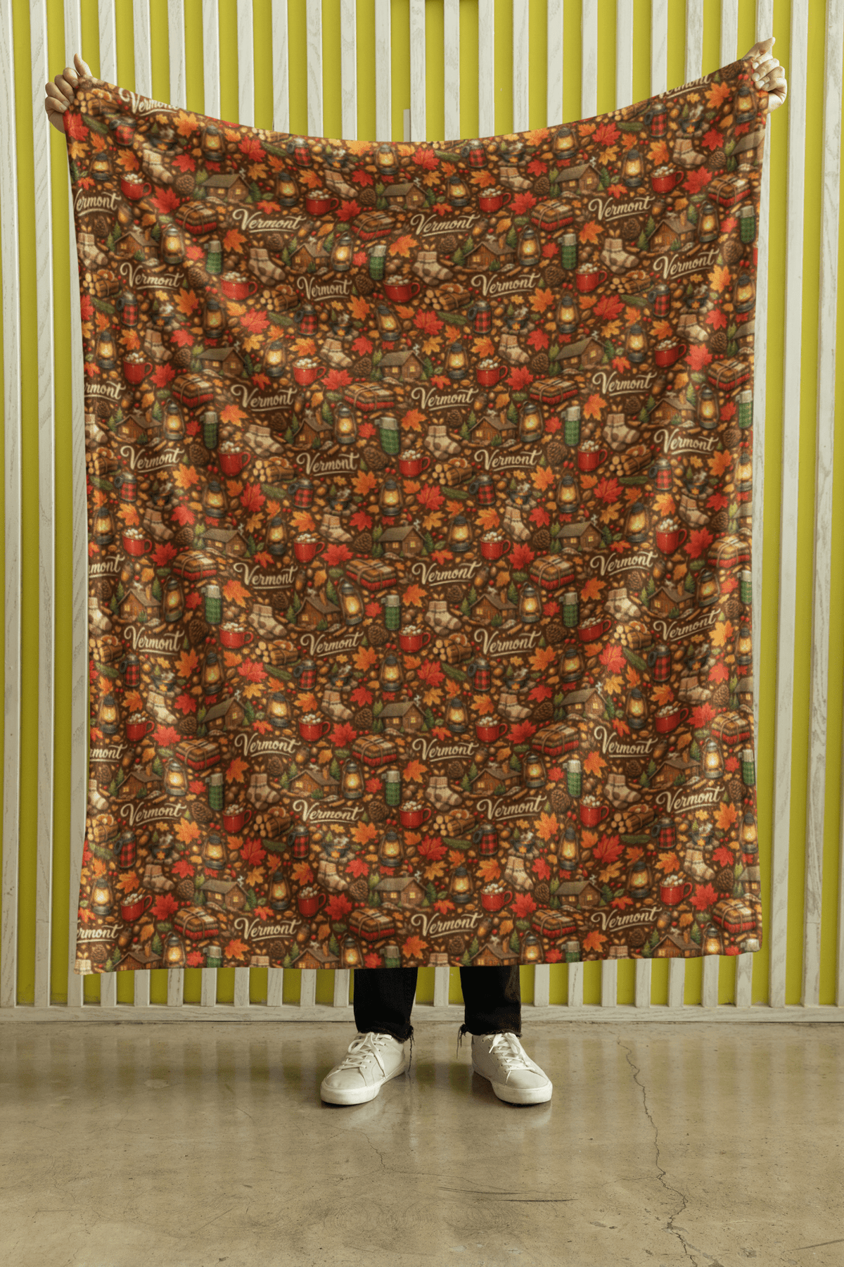 Vermont Maple Woods Sherpa Blanket