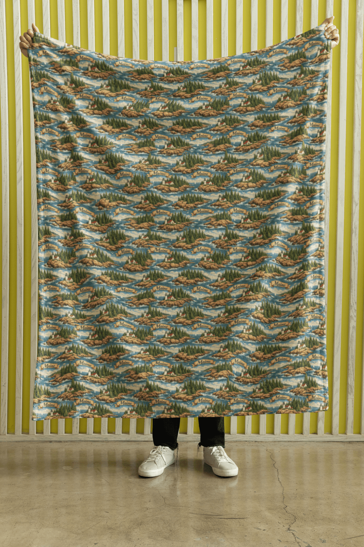 Maine Pine & Coast Sherpa Blanket