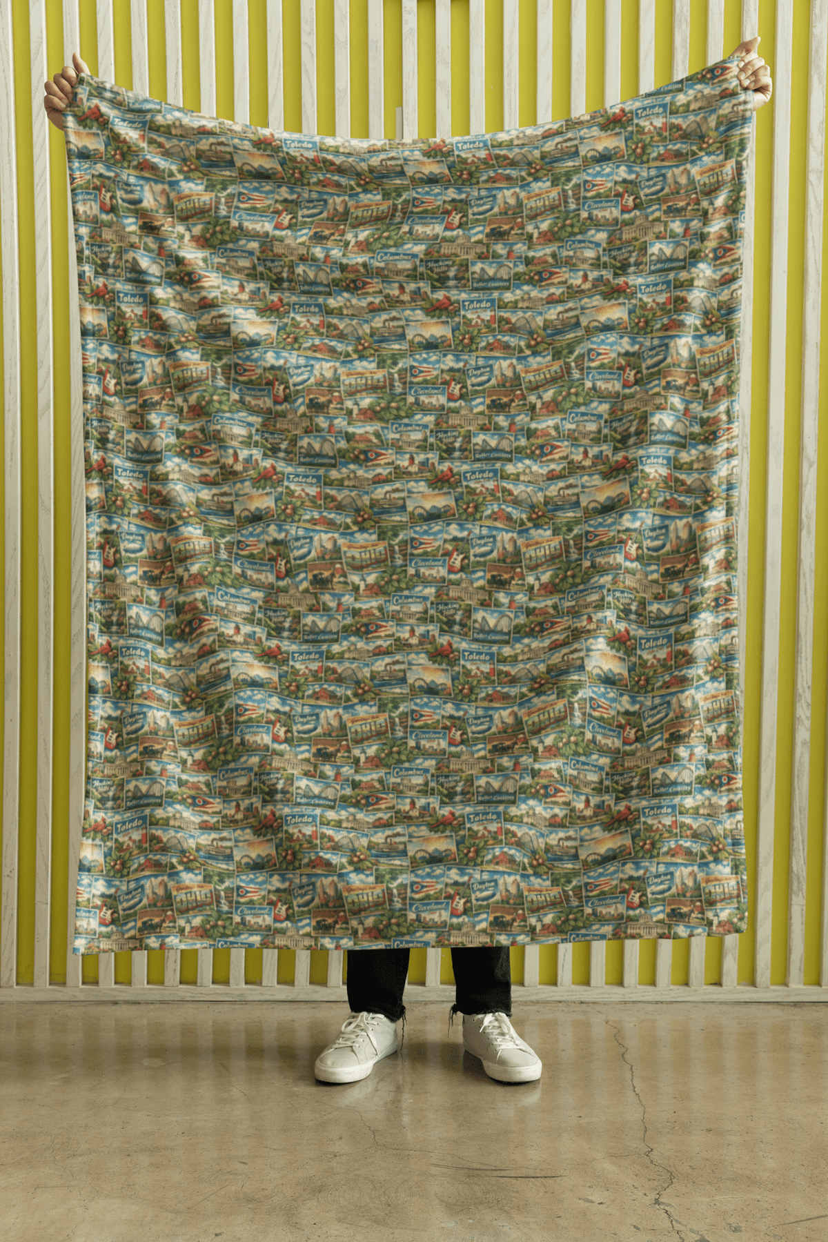 Ohio Postcard Memories Sherpa Blanket
