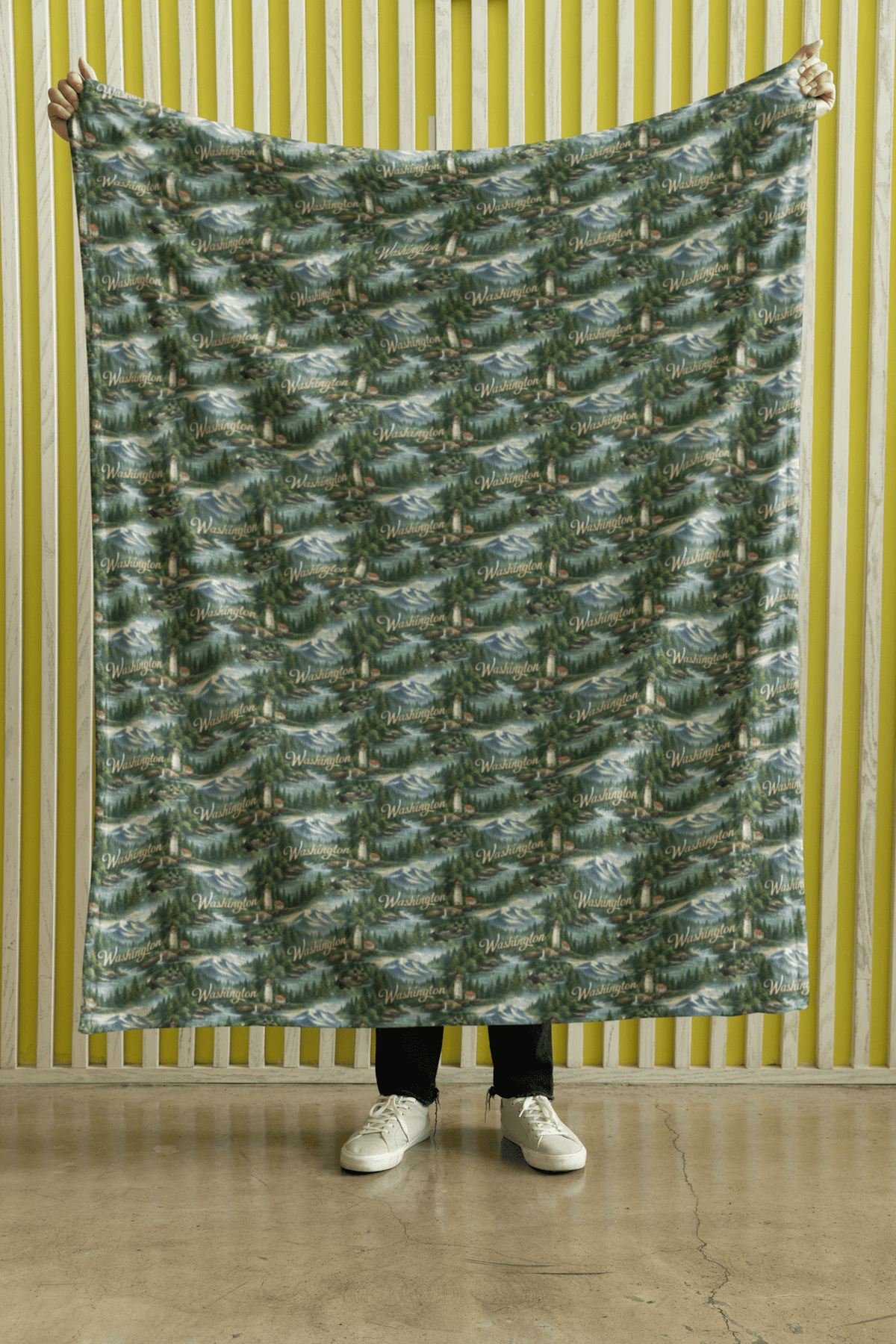 Washington Evergreen Coast Sherpa Blanket