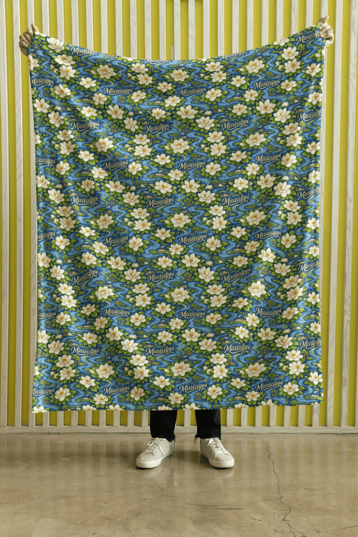 Mississippi River Magnolia Sherpa Blanket