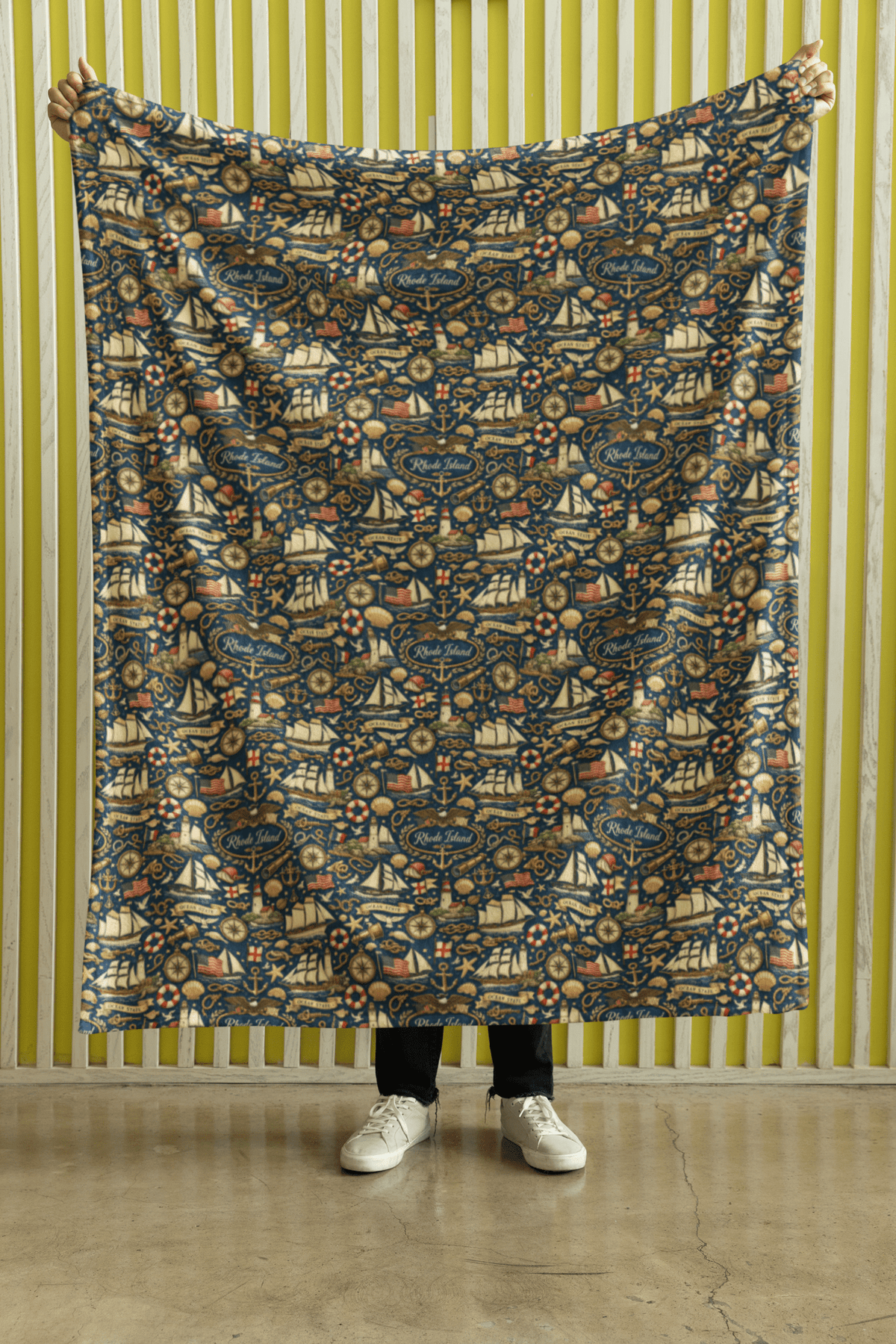 Rhode Island Nautical Charm Sherpa Blanket
