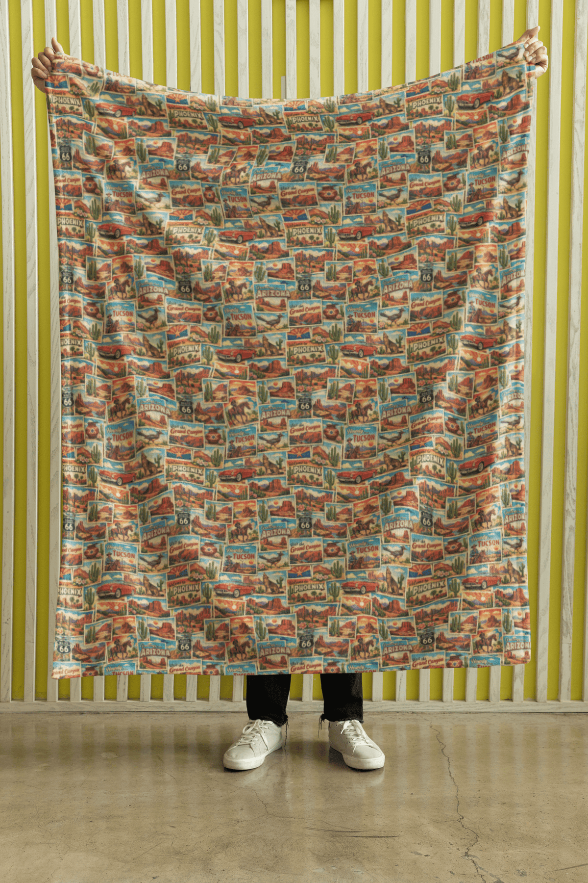 Arizona Postcard Memories Sherpa Blanket