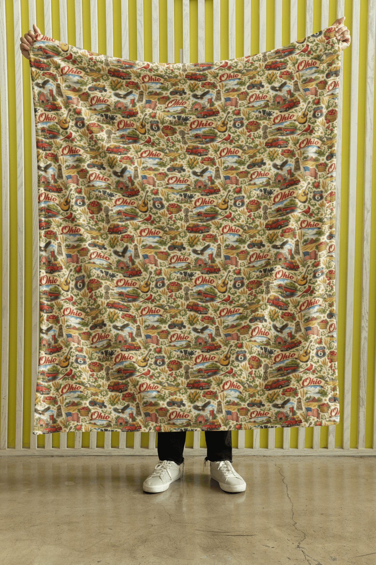Ohio Heritage Heart Sherpa Blanket