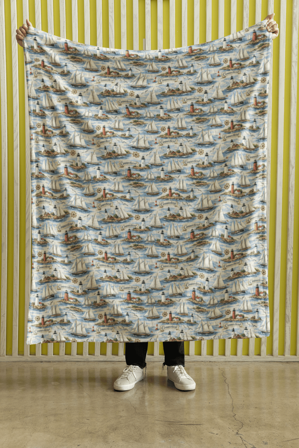 Connecticut Coastal New England Sherpa Blanket