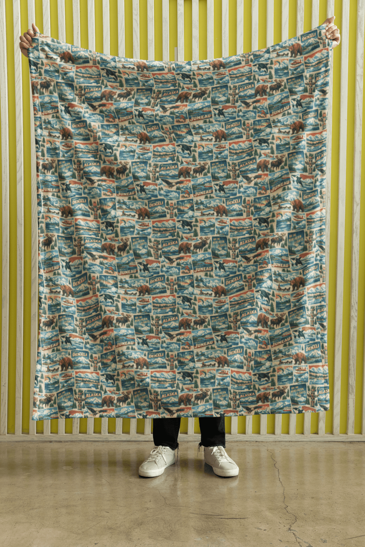 Alaska Postcard Memories Sherpa Blanket