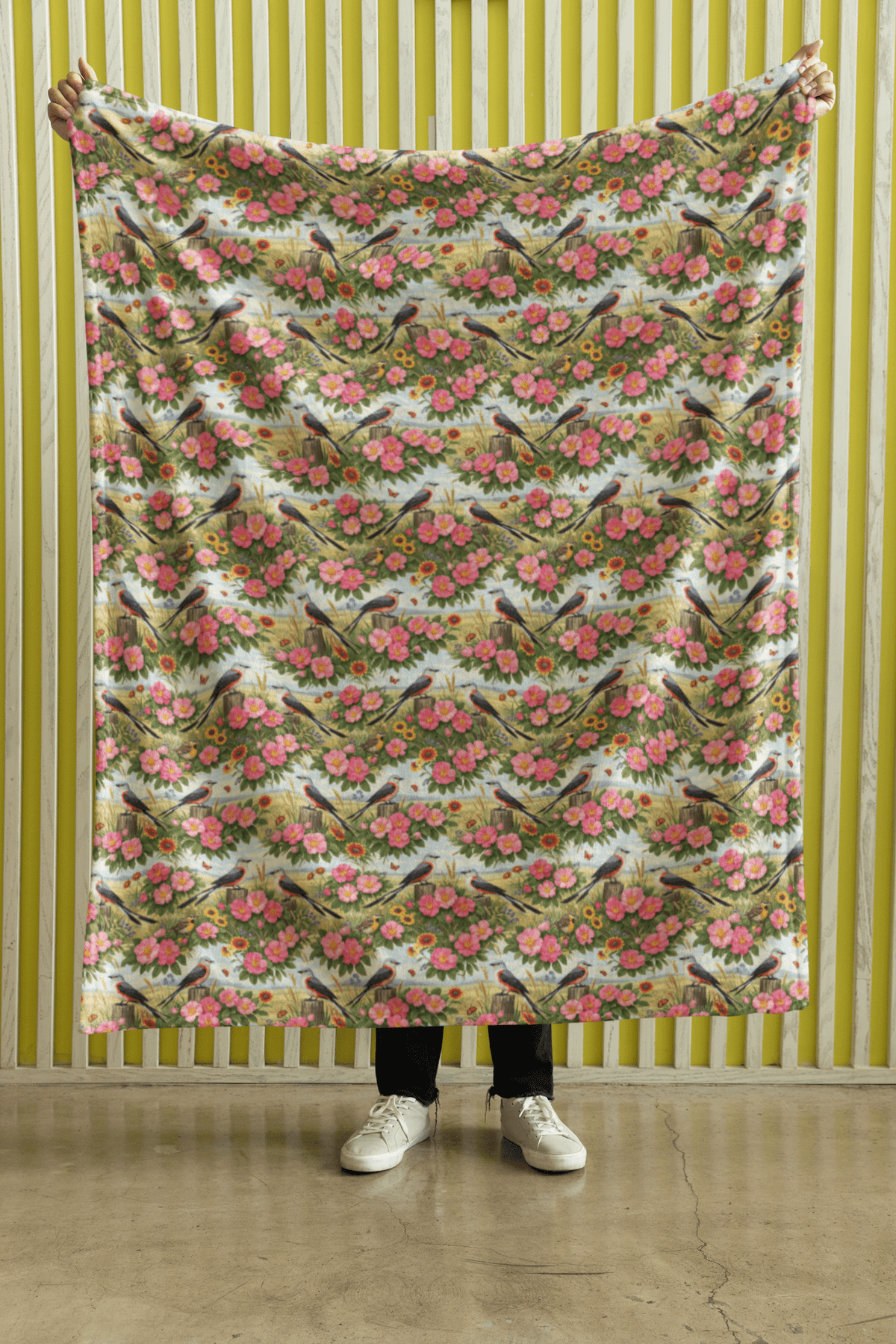 Oklahoma Flora & Fauna Sherpa Blanket
