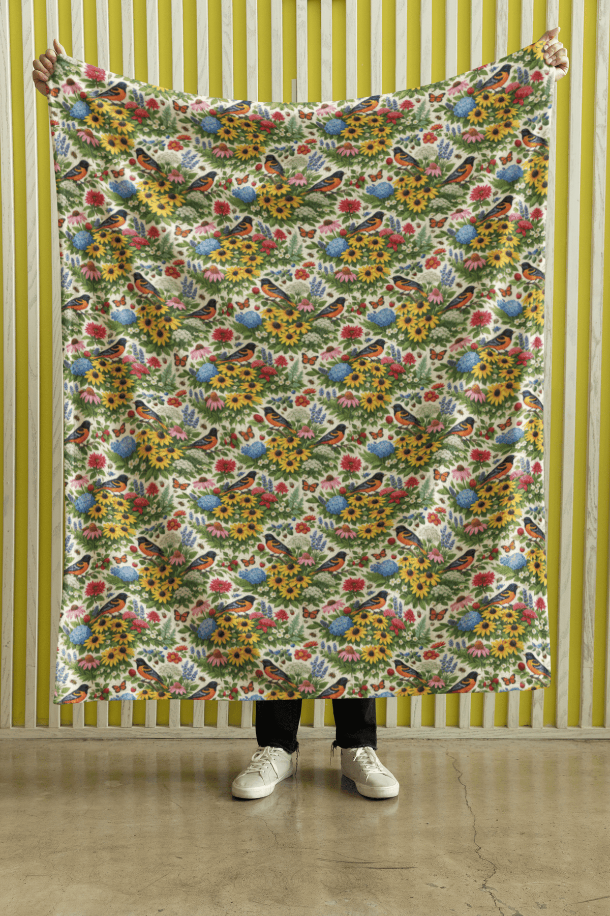 Maryland Flora & Fauna Sherpa Blanket
