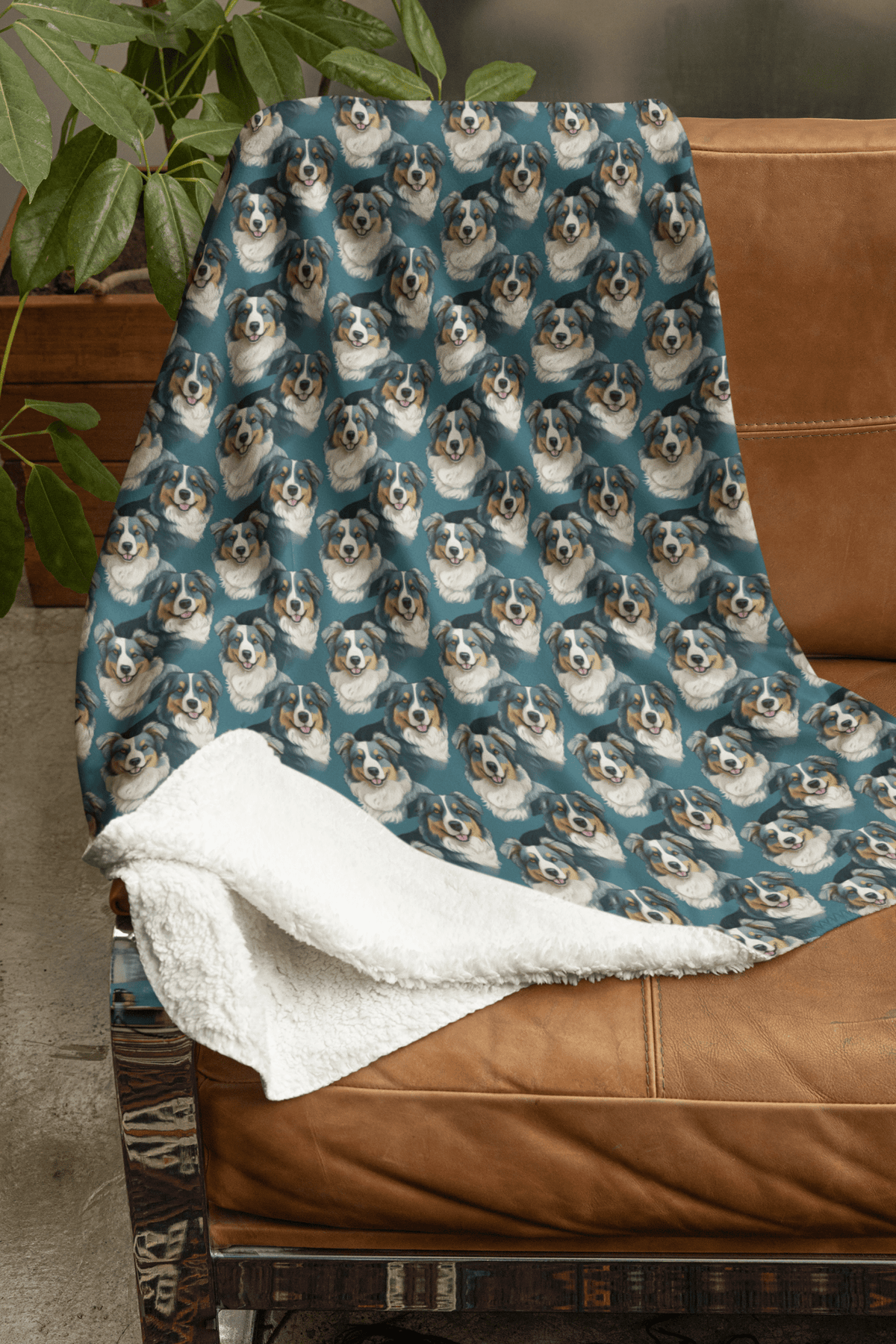 Australian Shepherd Your Heart Sherpa Blanket