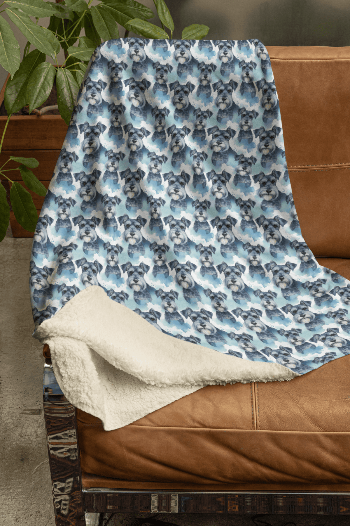 Schnauzer Chic Sherpa Blanket