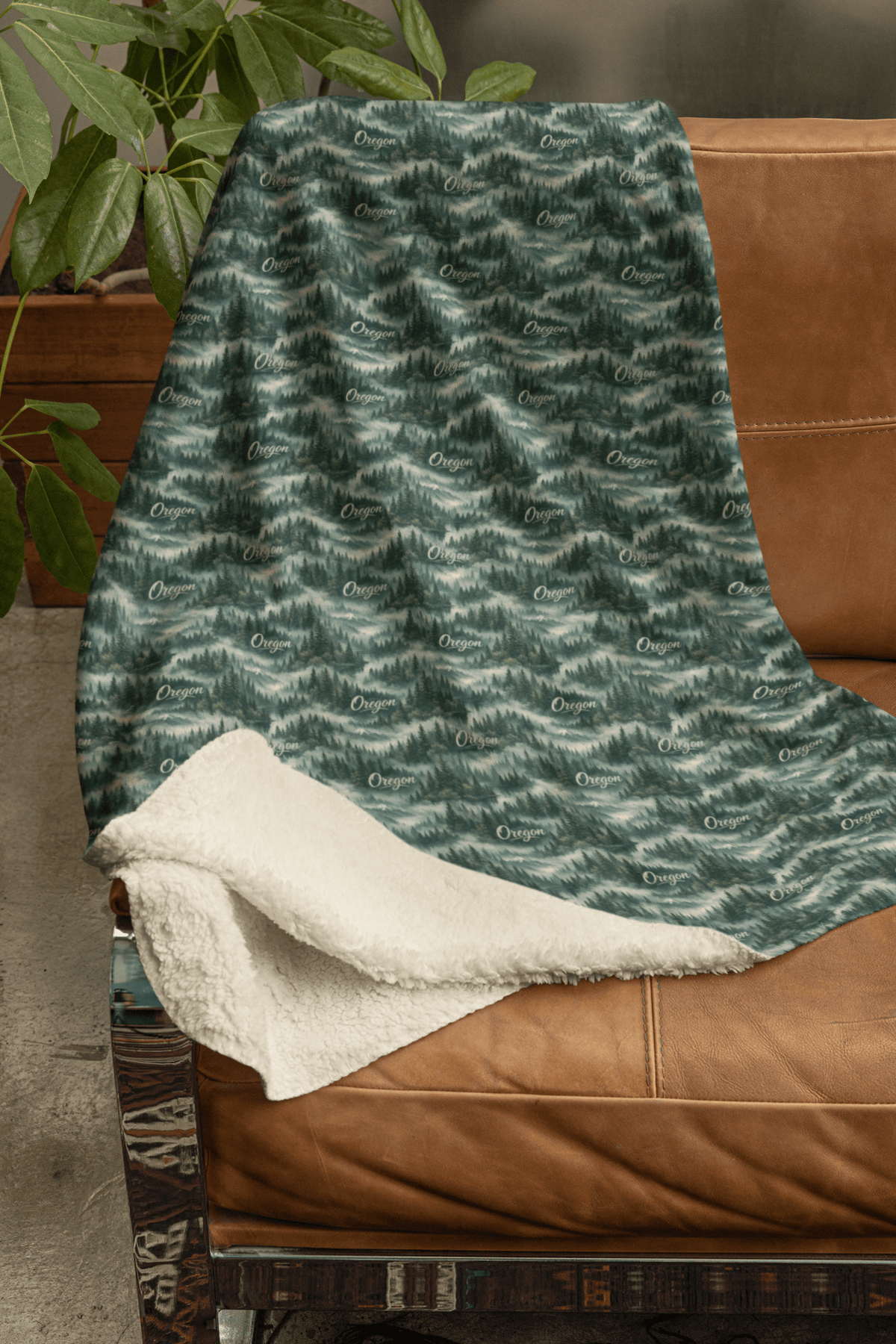 Oregon Forest & Fog Sherpa Blanket