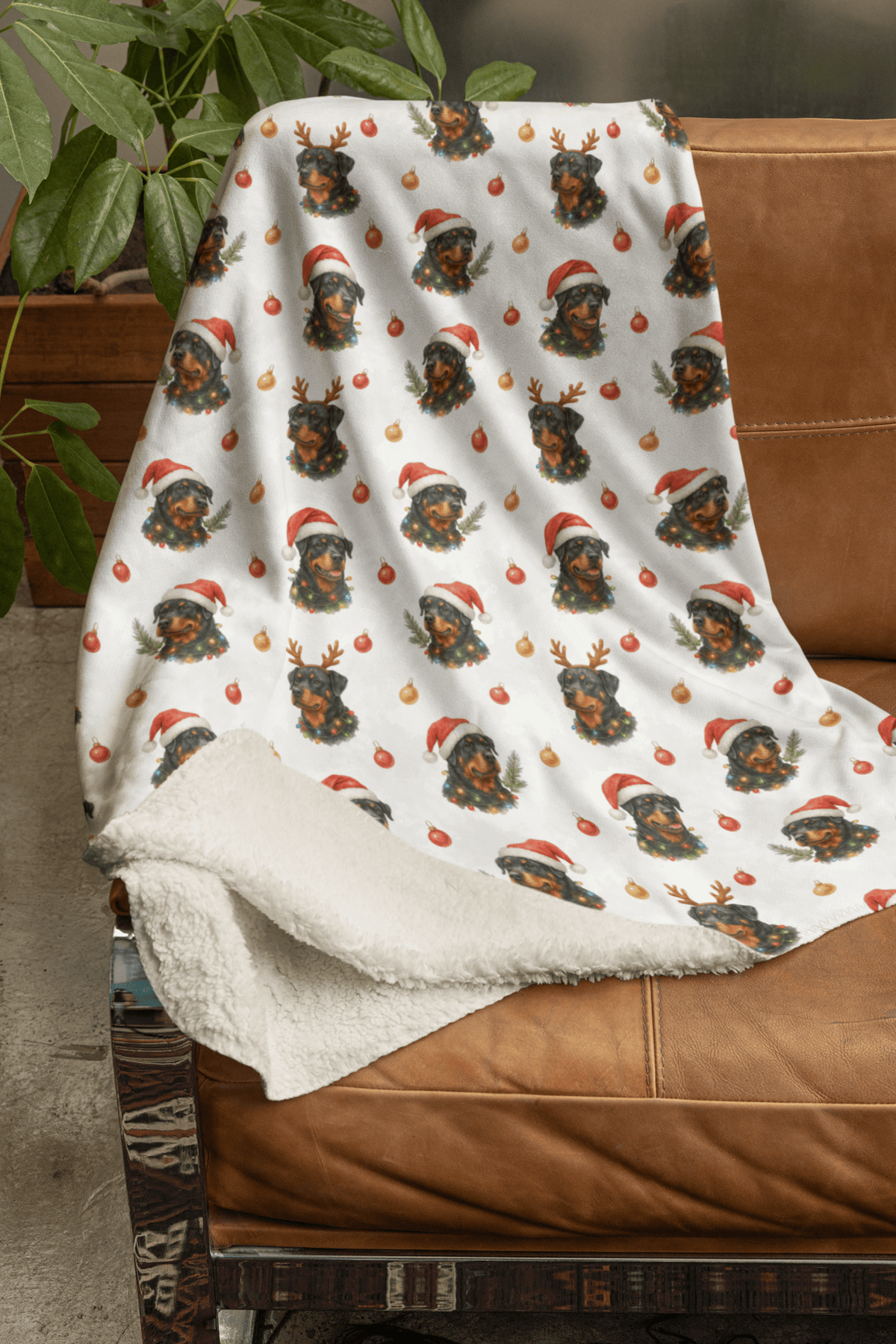 Winter Watch Rottweiler Sherpa Blanket