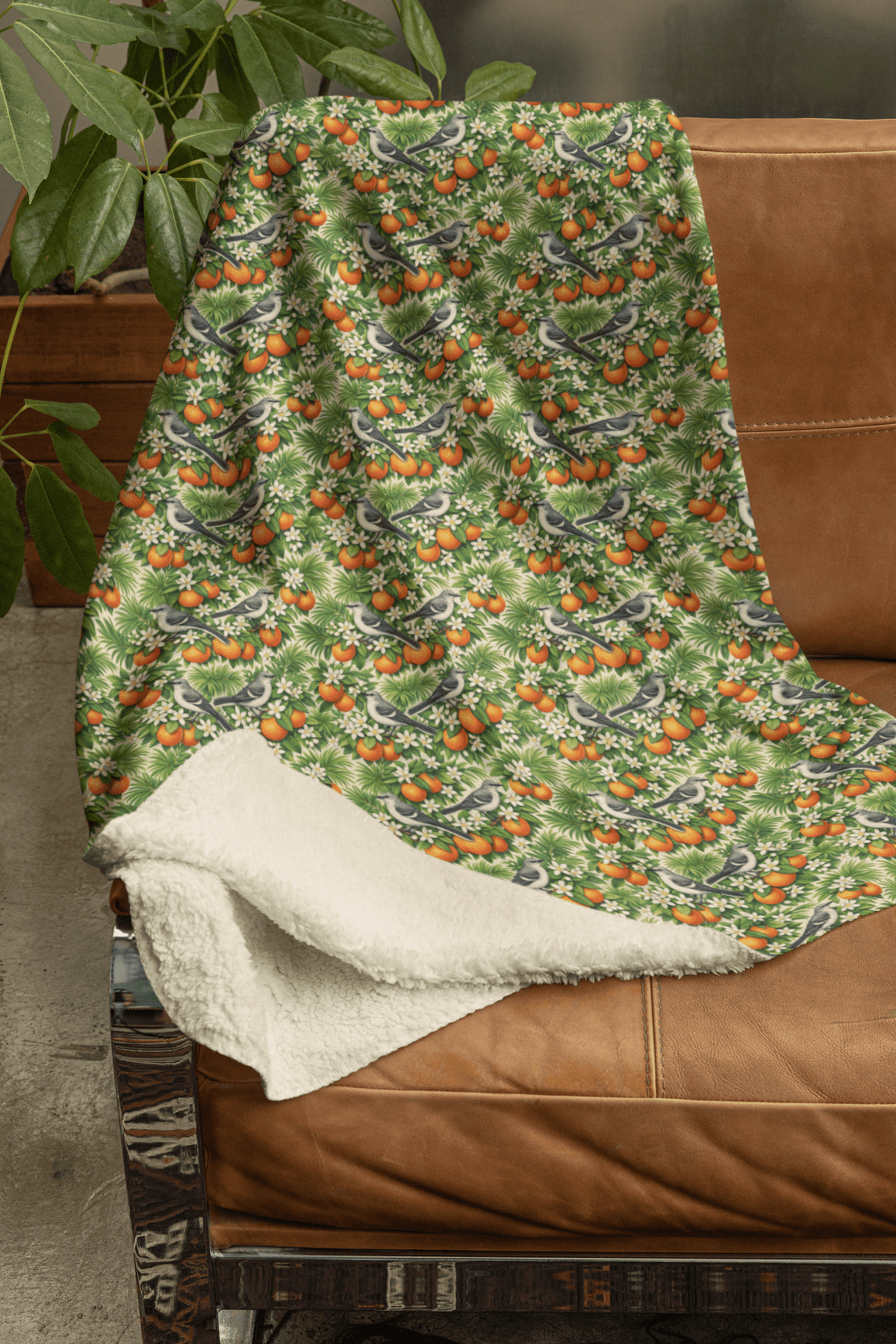 Florida Flora & Fauna Sherpa Blanket