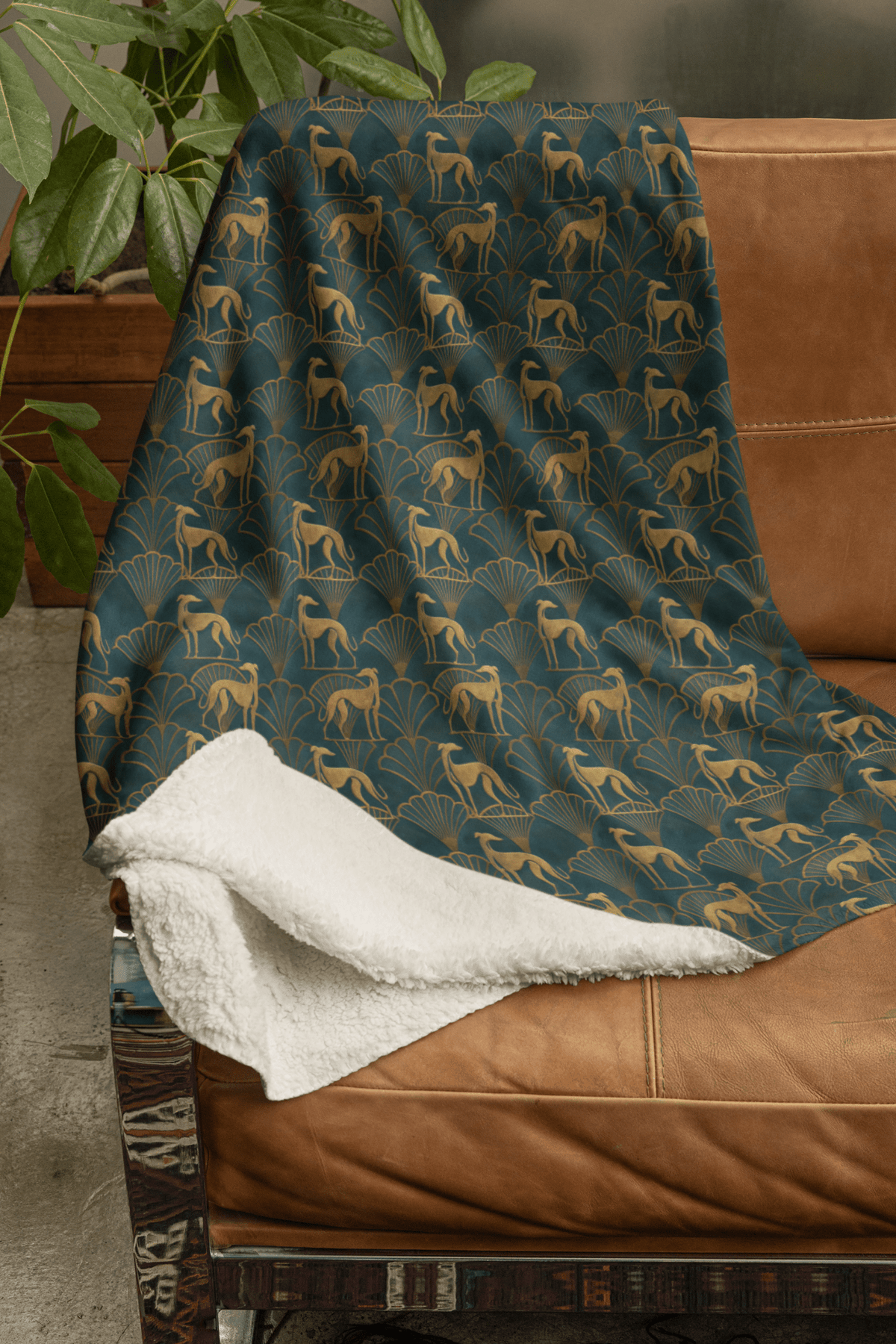 Greyhound Gatsby Sherpa Blanket