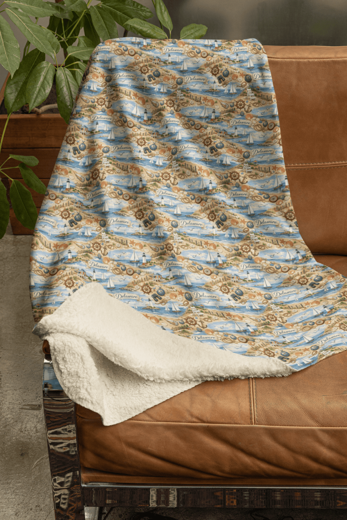 Delaware First State Shores Sherpa Blanket