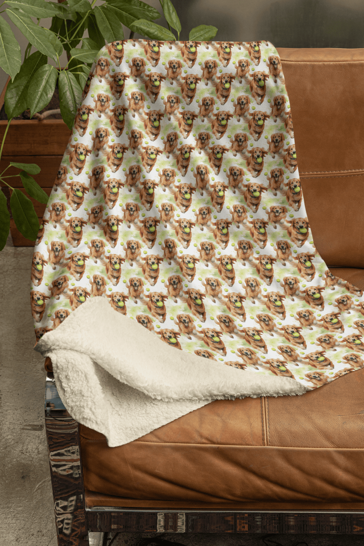 Golden Playtime Sherpa Blanket