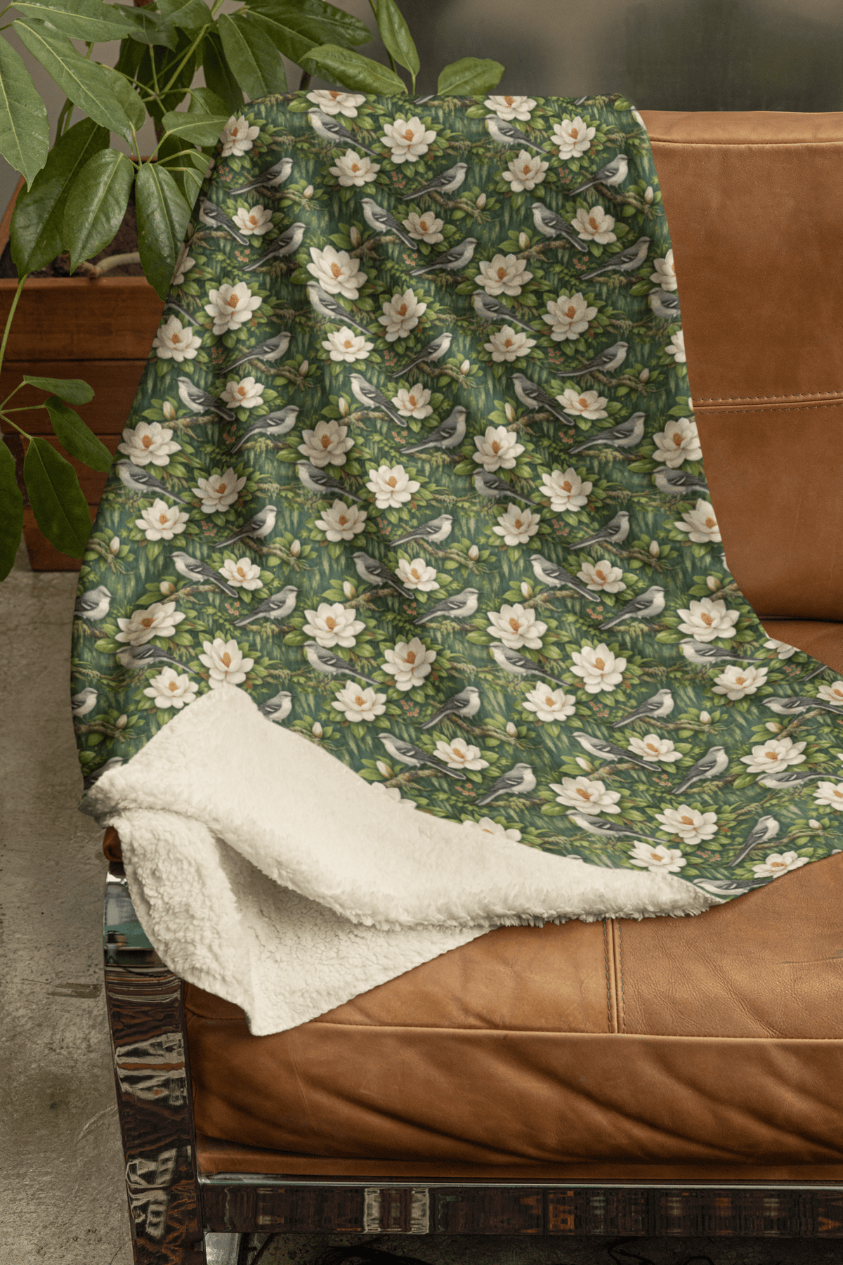 Mississippi Flora & Fauna Sherpa Blanket