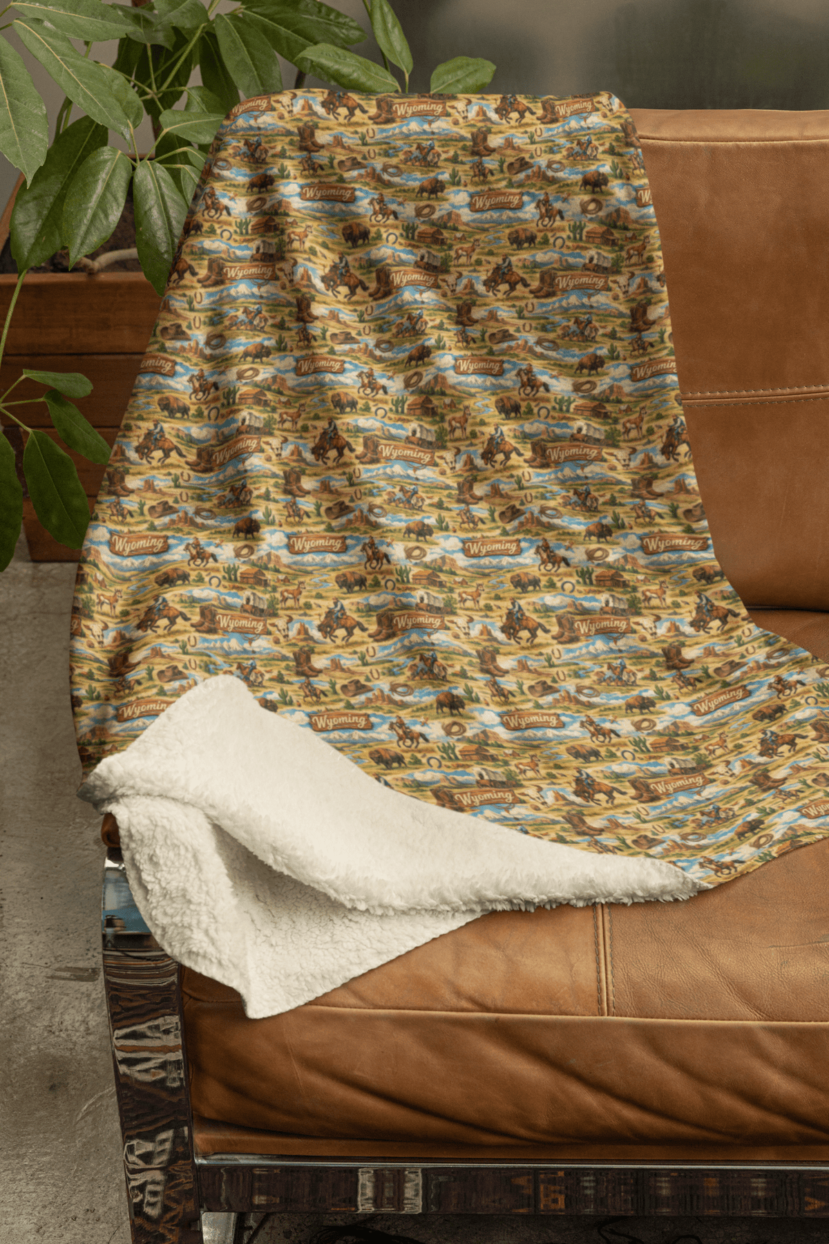 Wyoming Western Range Sherpa Blanket