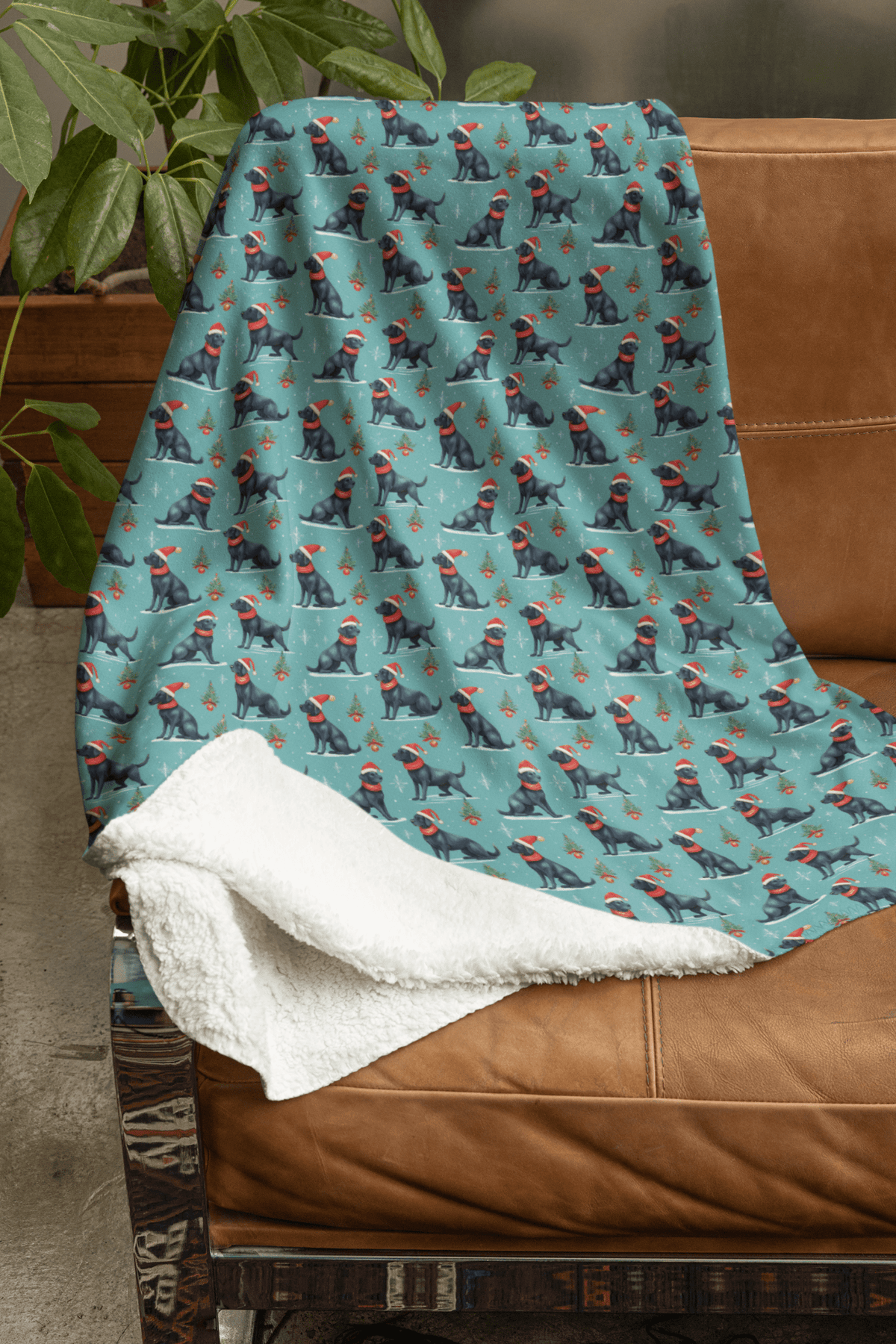 Howliday Retriever Cheer Sherpa Blanket