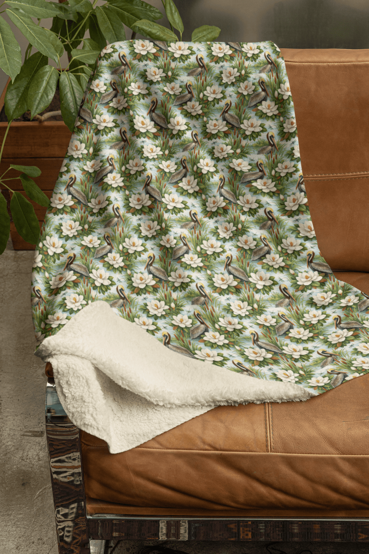 Louisiana Flora & Fauna Sherpa Blanket