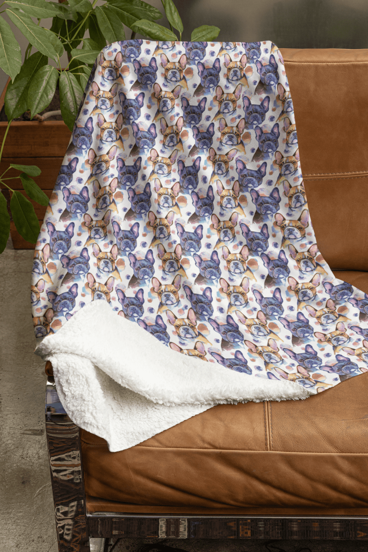 French Bulldog - Oui, Oui! Sherpa Blanket