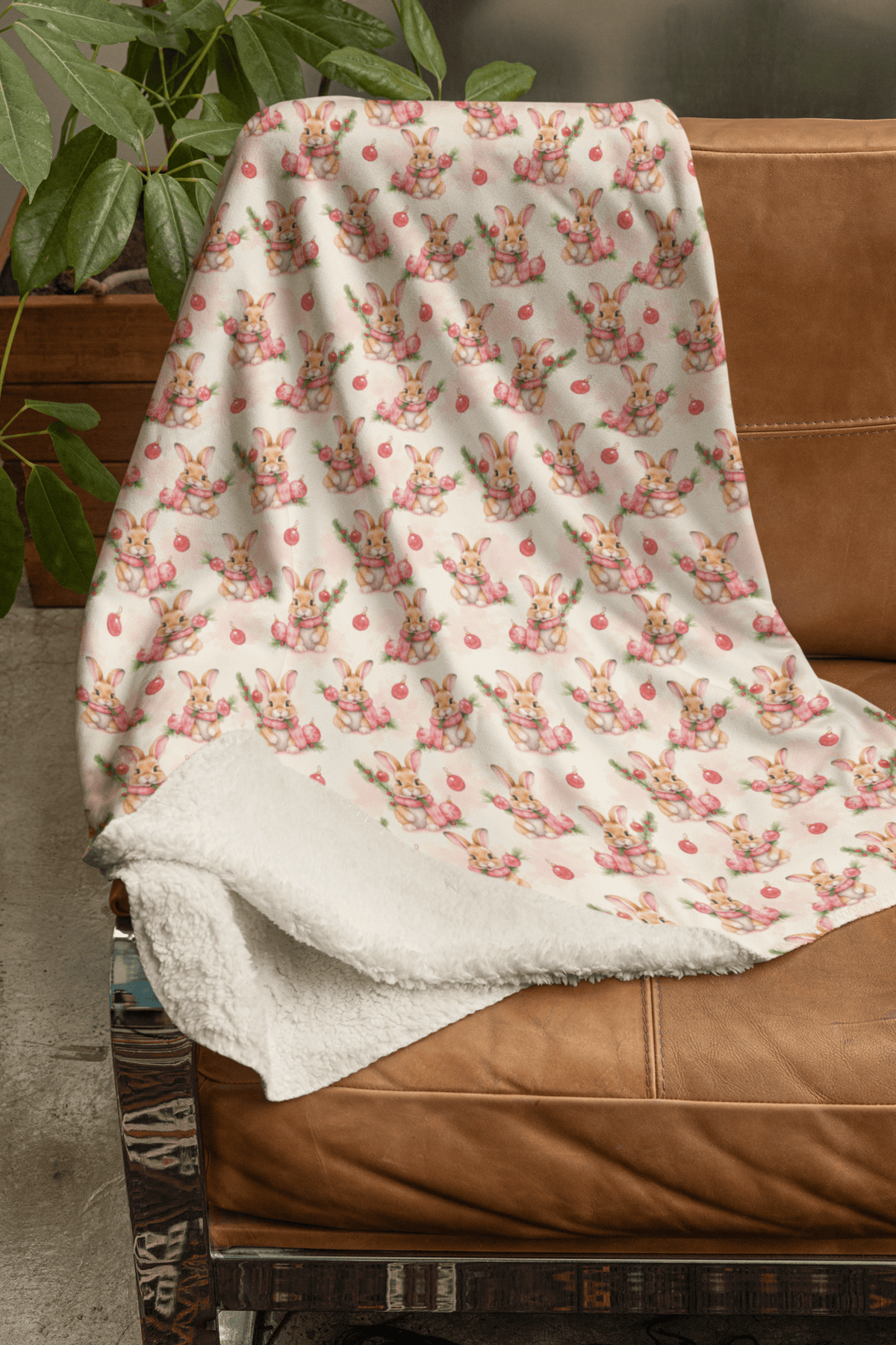 Winter Bunny Bliss Sherpa Blanket