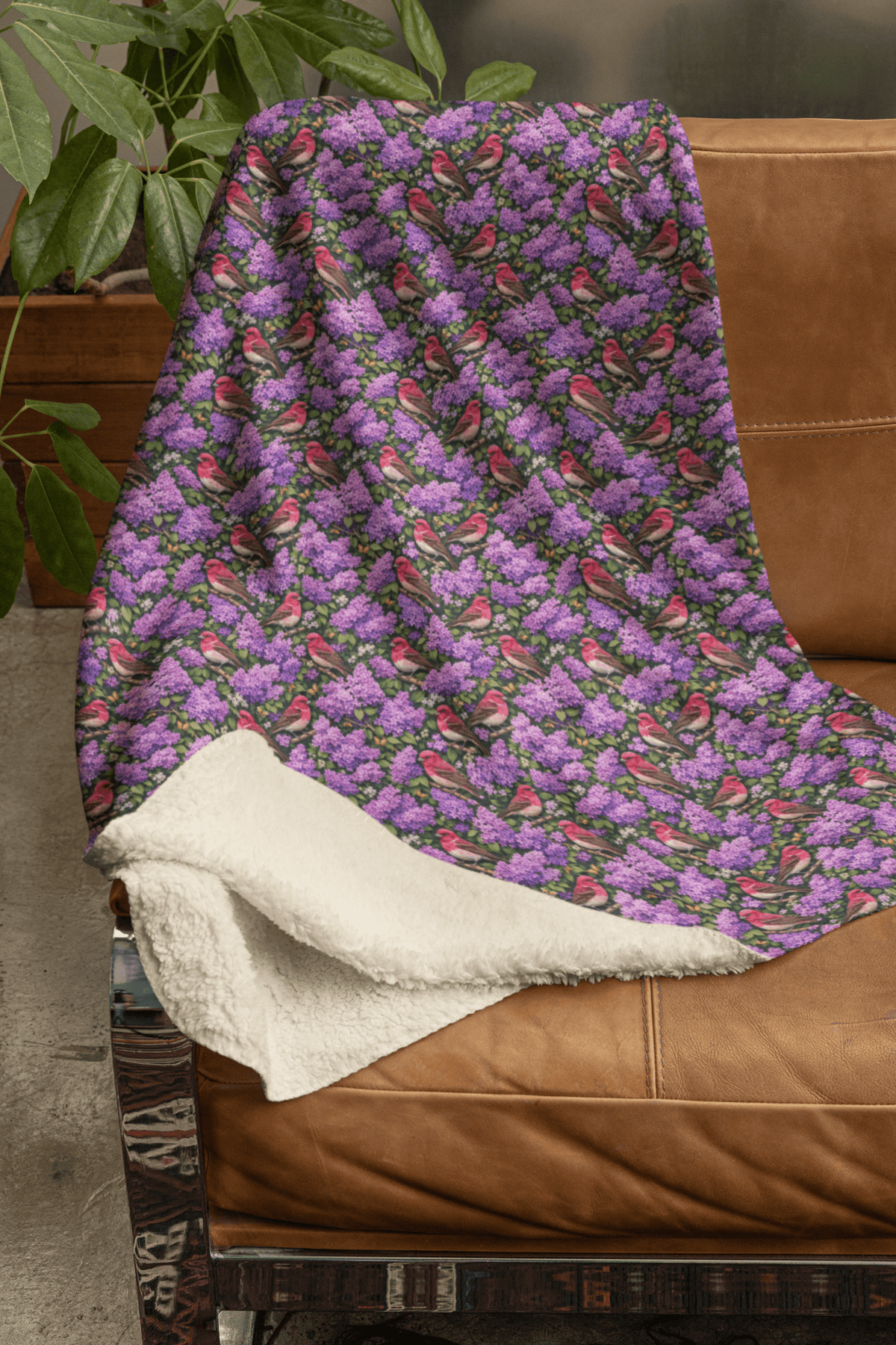 New Hampshire Flora & Fauna Sherpa Blanket