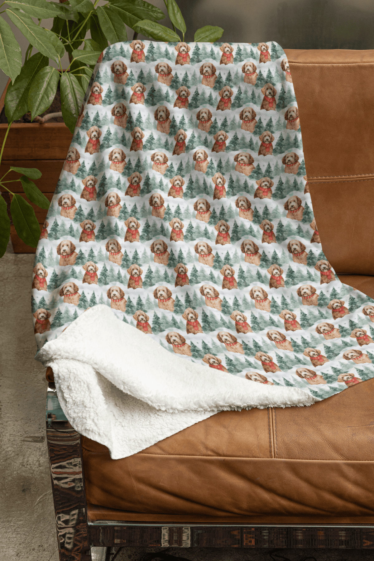 Golden Doodle Flurries Sherpa Blanket