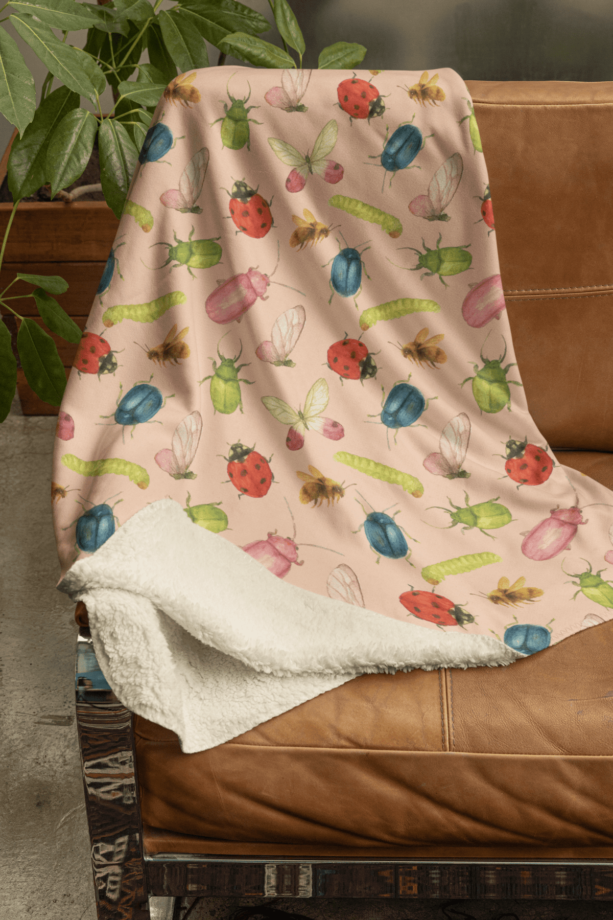Garden Bug Waltz Sherpa Blanket