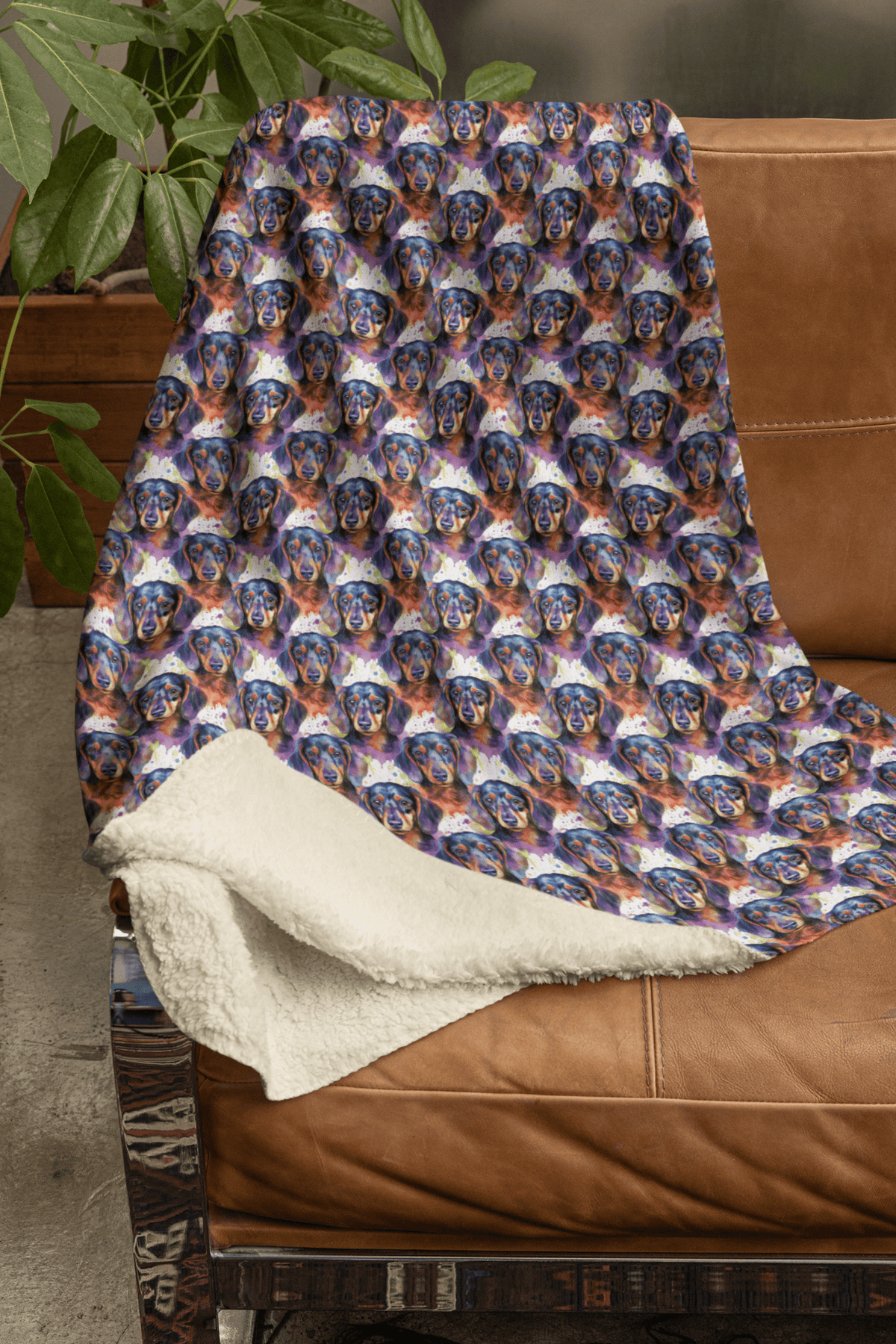 The Dashing Dachshund Sherpa Blanket