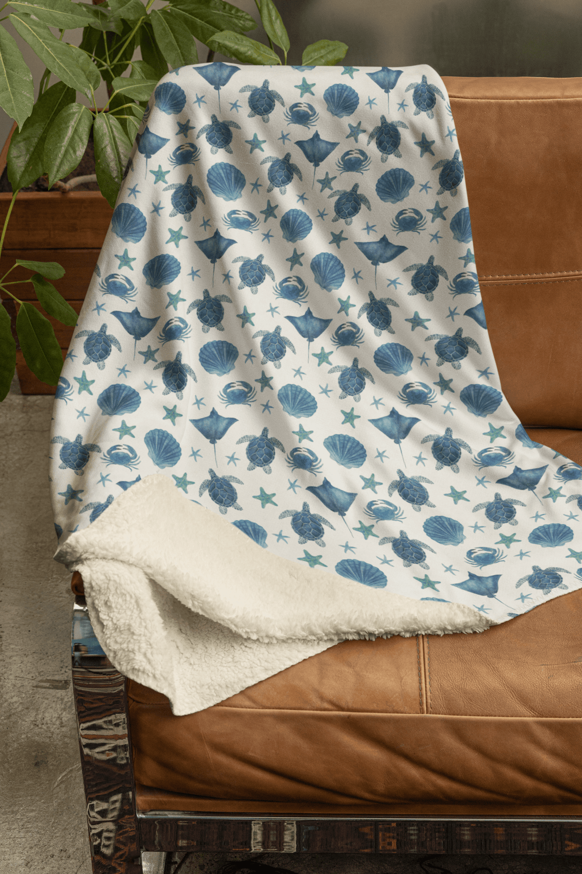Sea Creature Symphony Sherpa Blanket