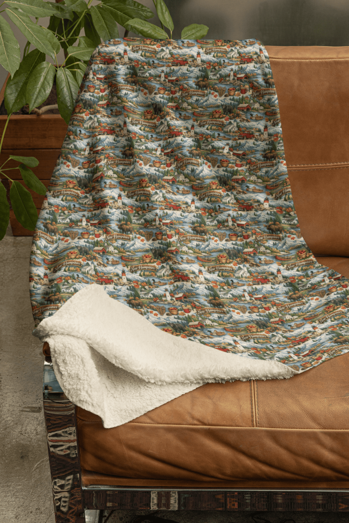 New Hampshire White Mountain Air Sherpa Blanket