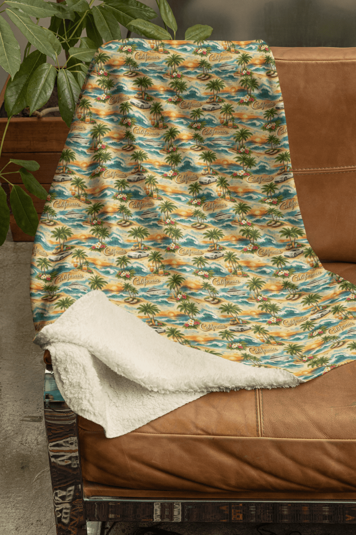 California Golden Coast Sherpa Blanket