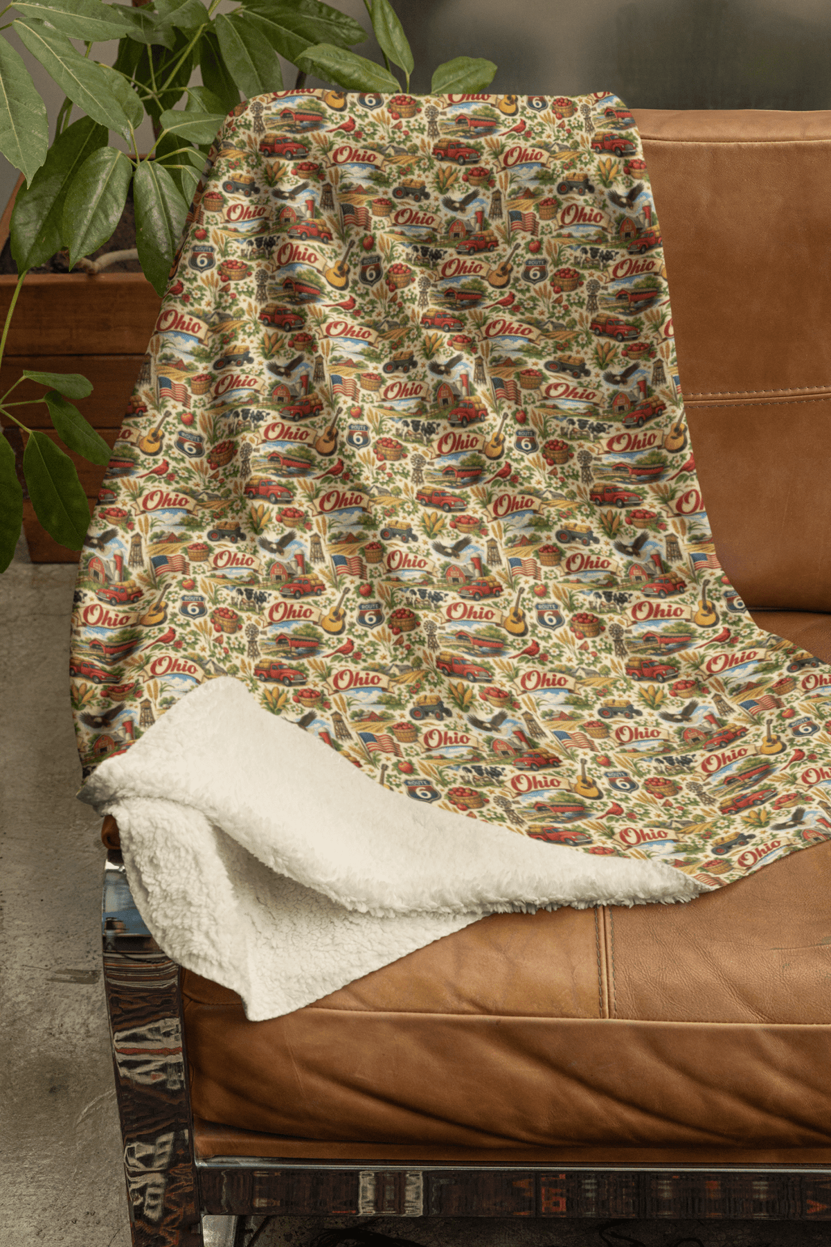 Ohio Heritage Heart Sherpa Blanket